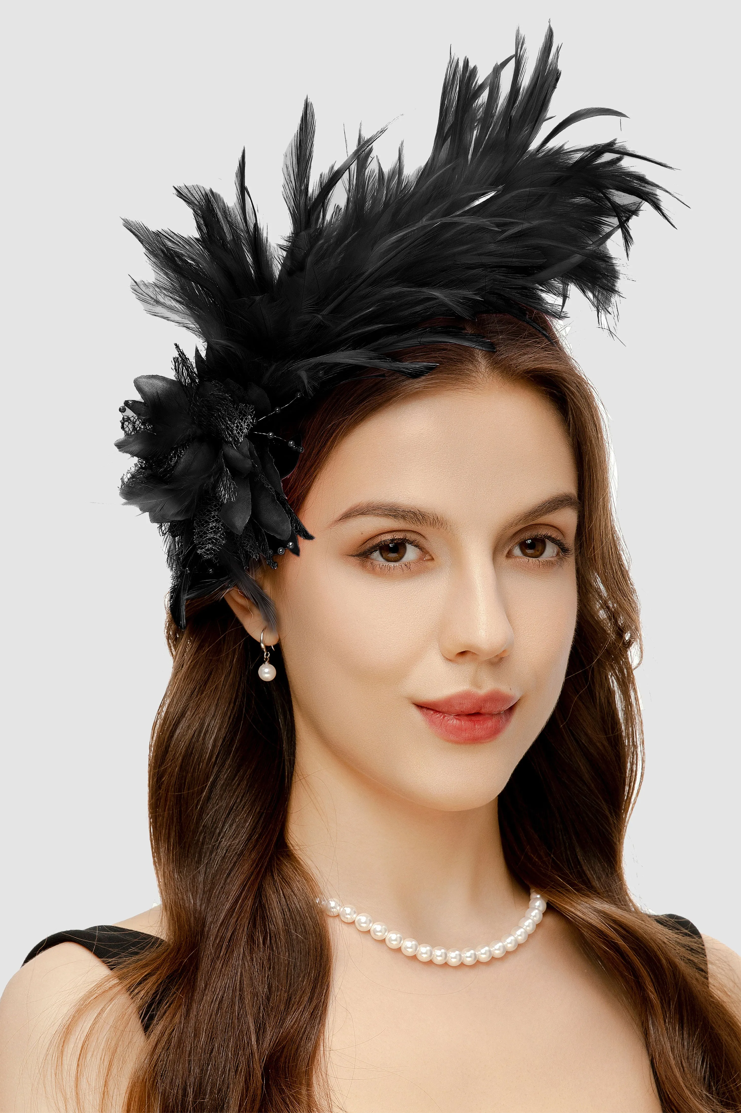 Feather Flower Headband Fascinator sold by BABEYOND product image thumbnail 2