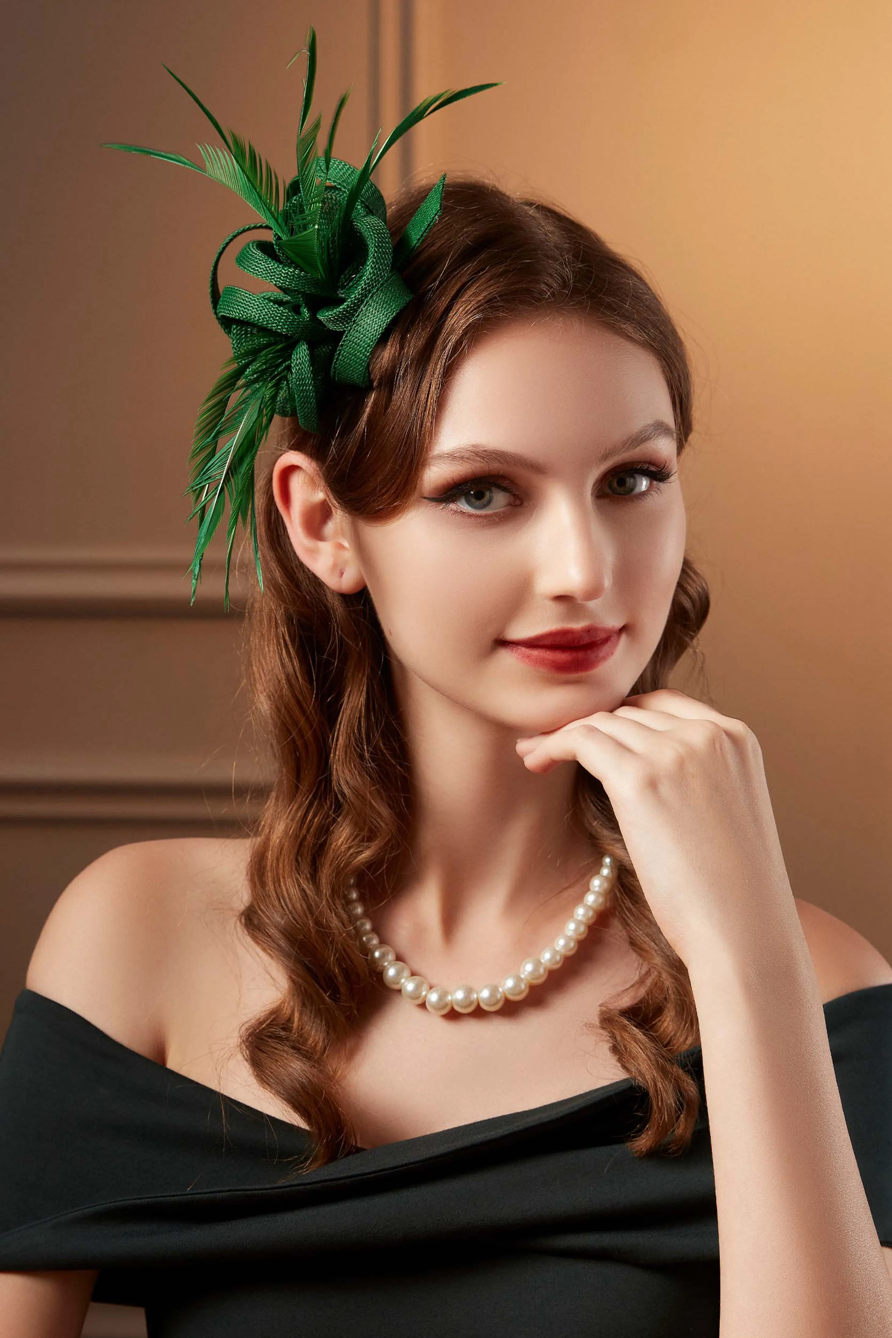 Exquisite Ribbon Knot Feather Fascinator sold by BABEYOND product image thumbnail 2