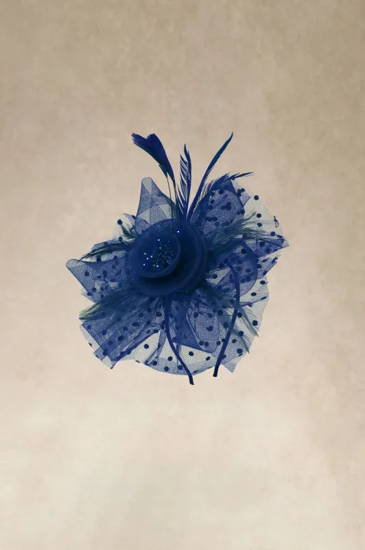 Retro Polka Dot Mesh Feather Fascinator sold by BABEYOND