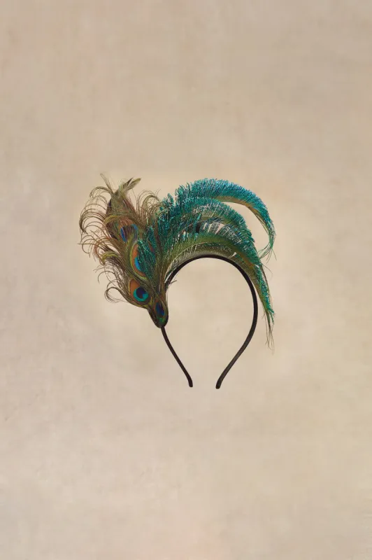 Peacock Feather Fascinator Headband sold by BABEYOND