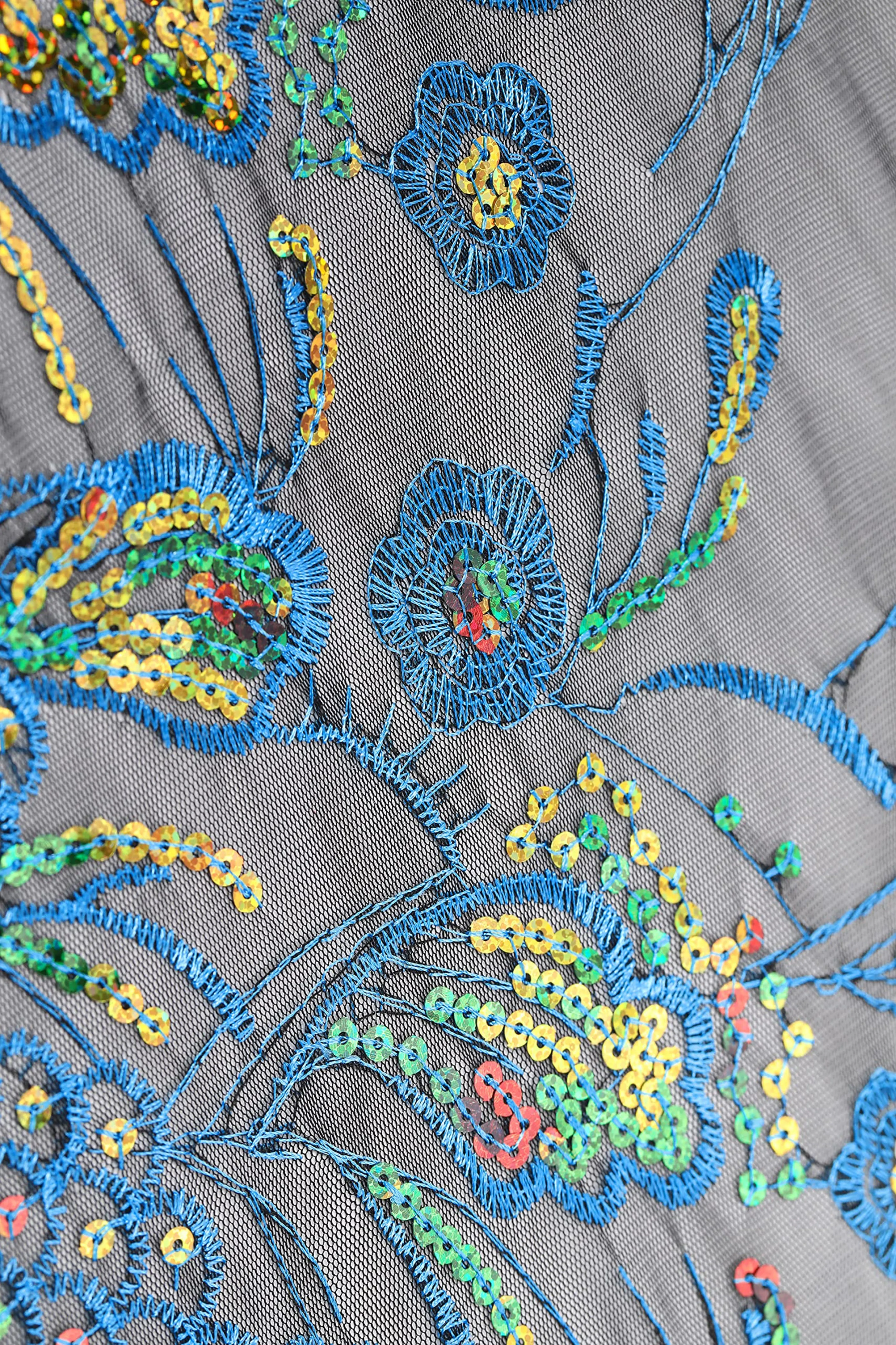 Sequined Peacock Embroidered Shawl sold by BABEYOND product image thumbnail 2