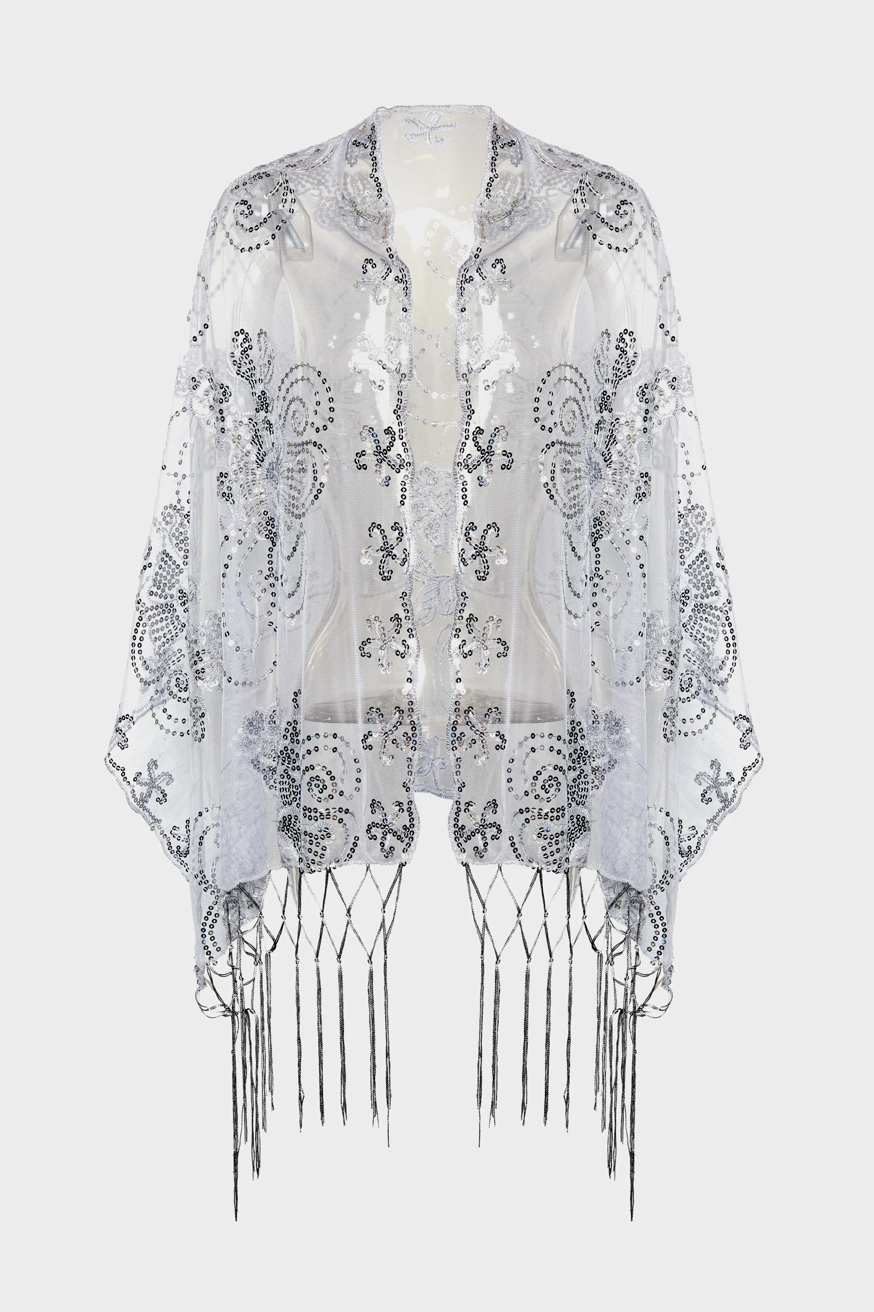 Radiant Beaded Sequin Floral Shawl sold by BABEYOND product image thumbnail 5