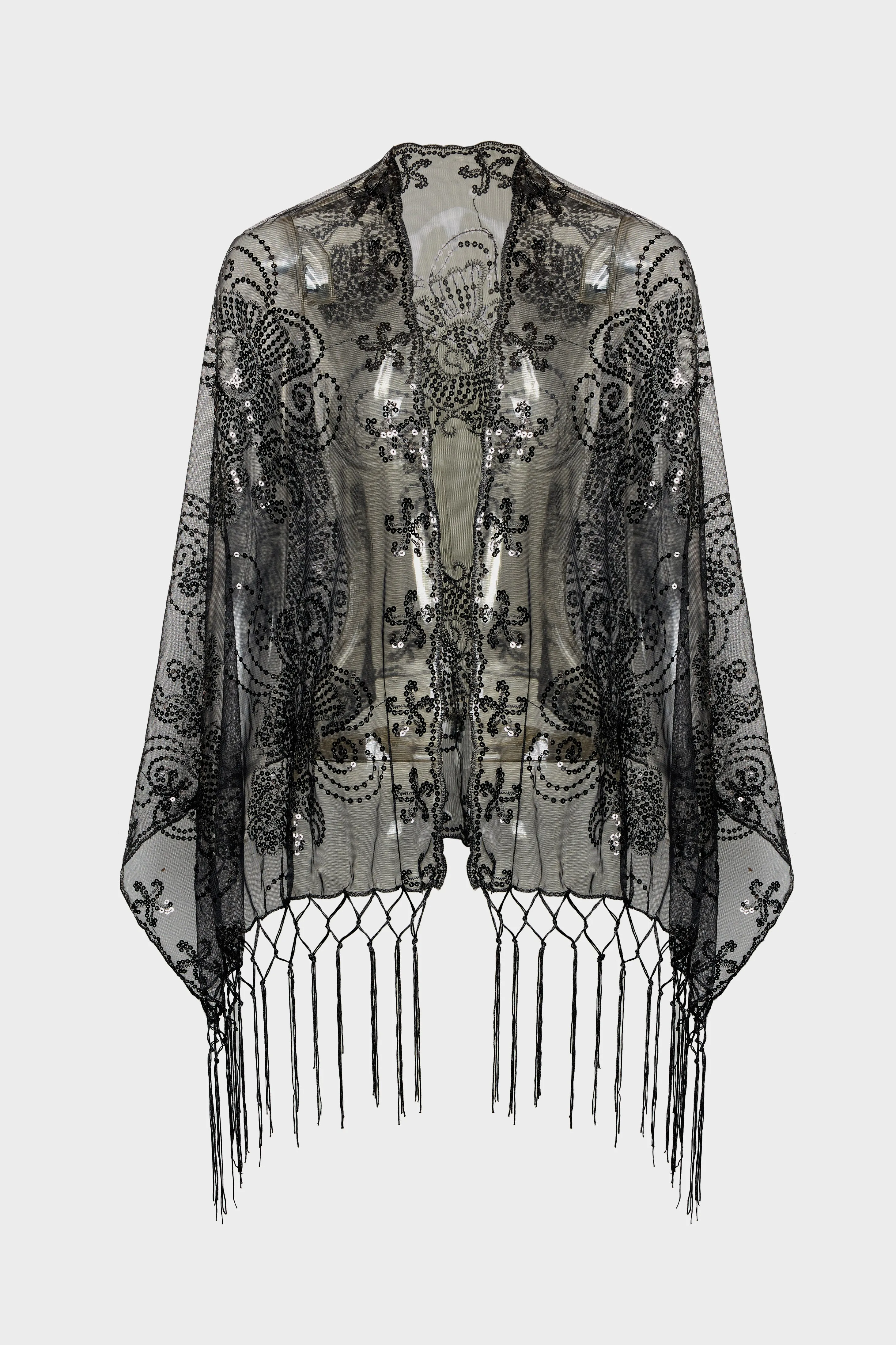 Radiant Beaded Sequin Floral Shawl sold by BABEYOND product image thumbnail 3