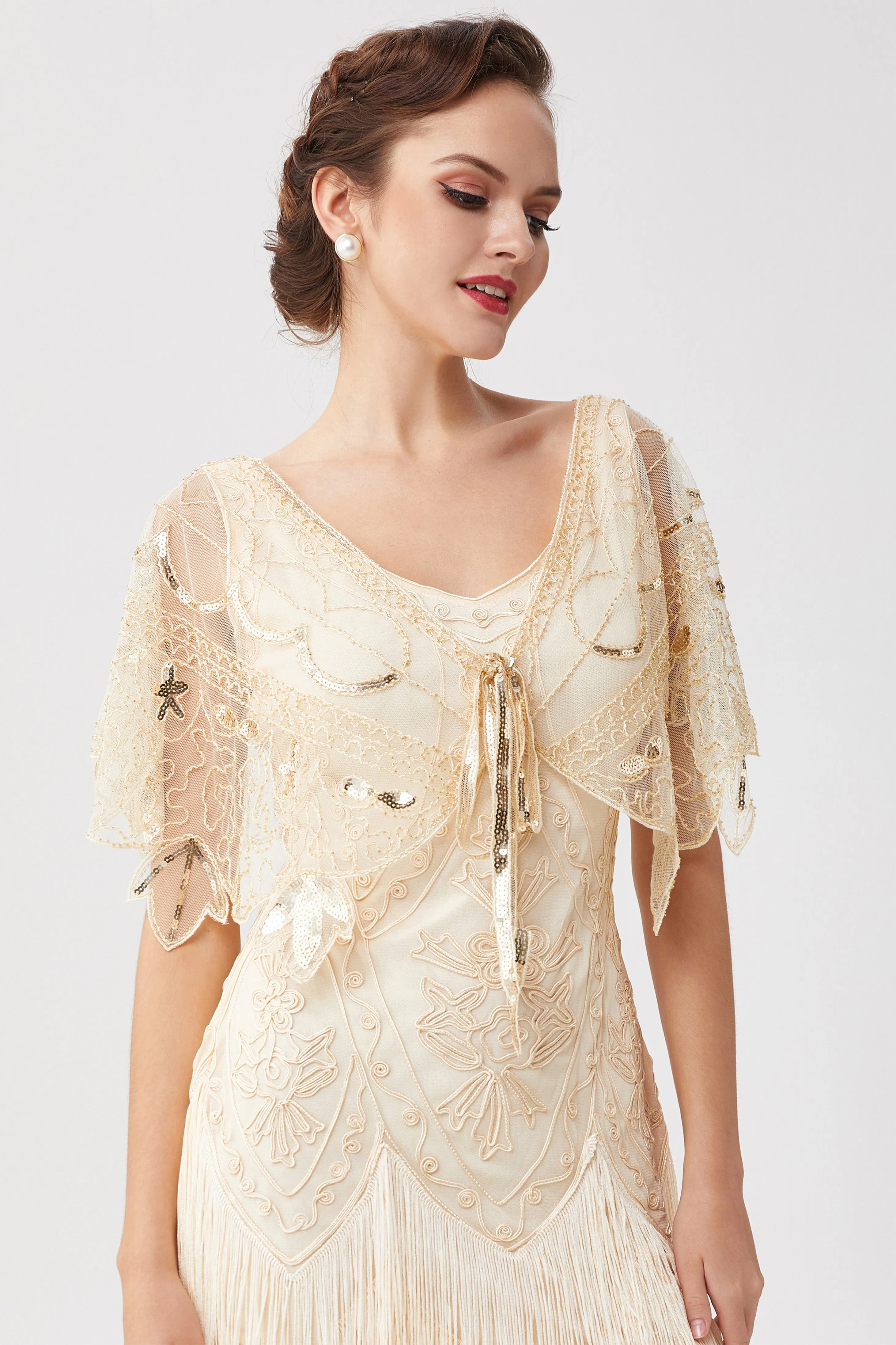 Elegant Sequin Beaded Evening Shawl sold by BABEYOND product image thumbnail 3