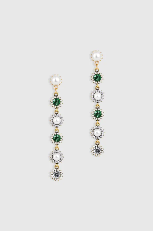 Vintage Two Tone Crystal Pearl Earrings sold by BABEYOND