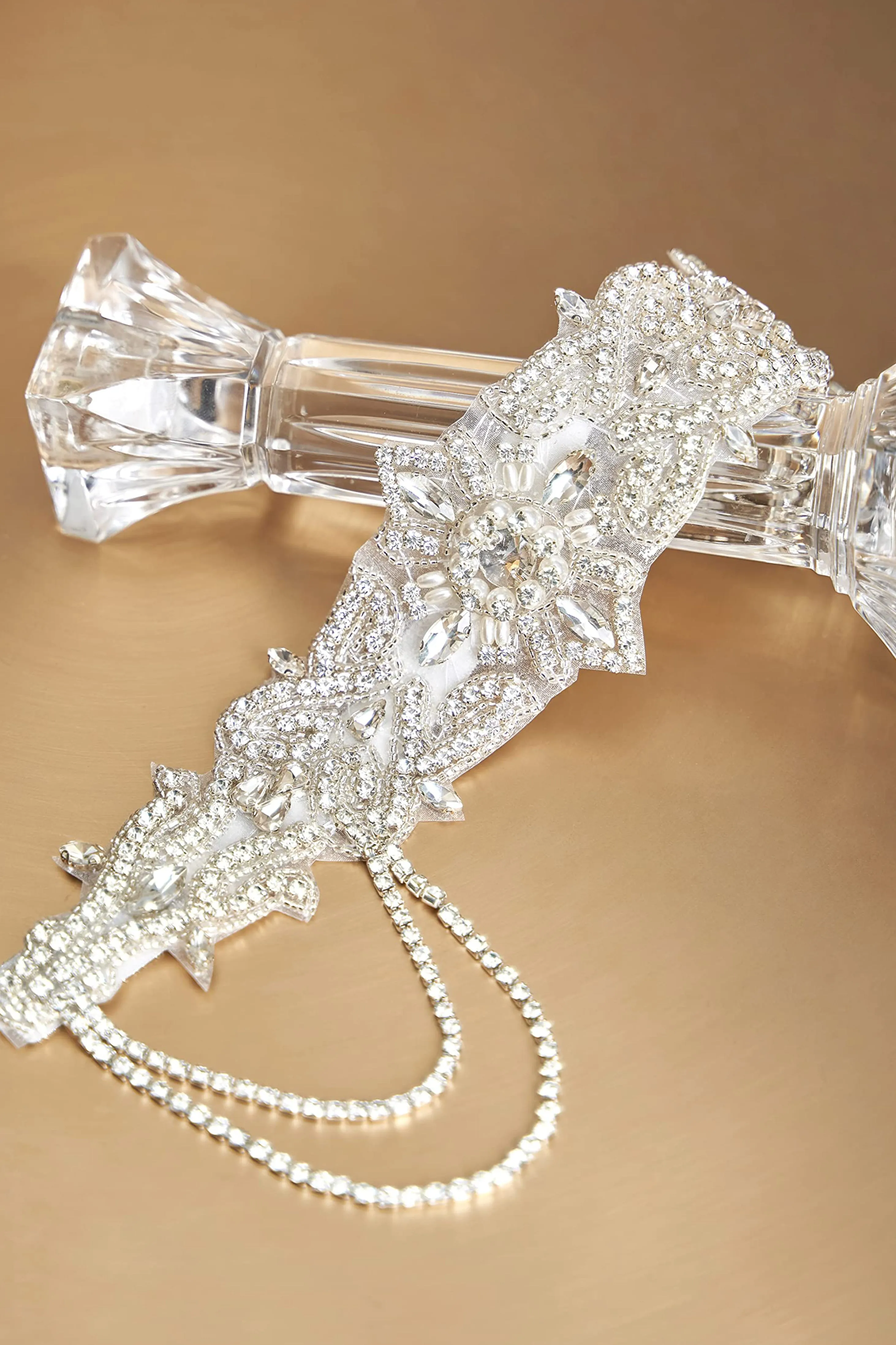 Beaded Rhinestone Dangle Headband sold by BABEYOND product image thumbnail 4