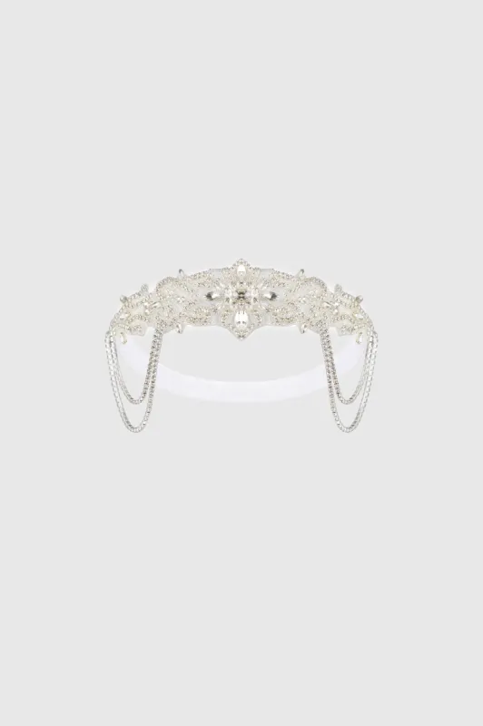 Beaded Rhinestone Dangle Headband sold by BABEYOND