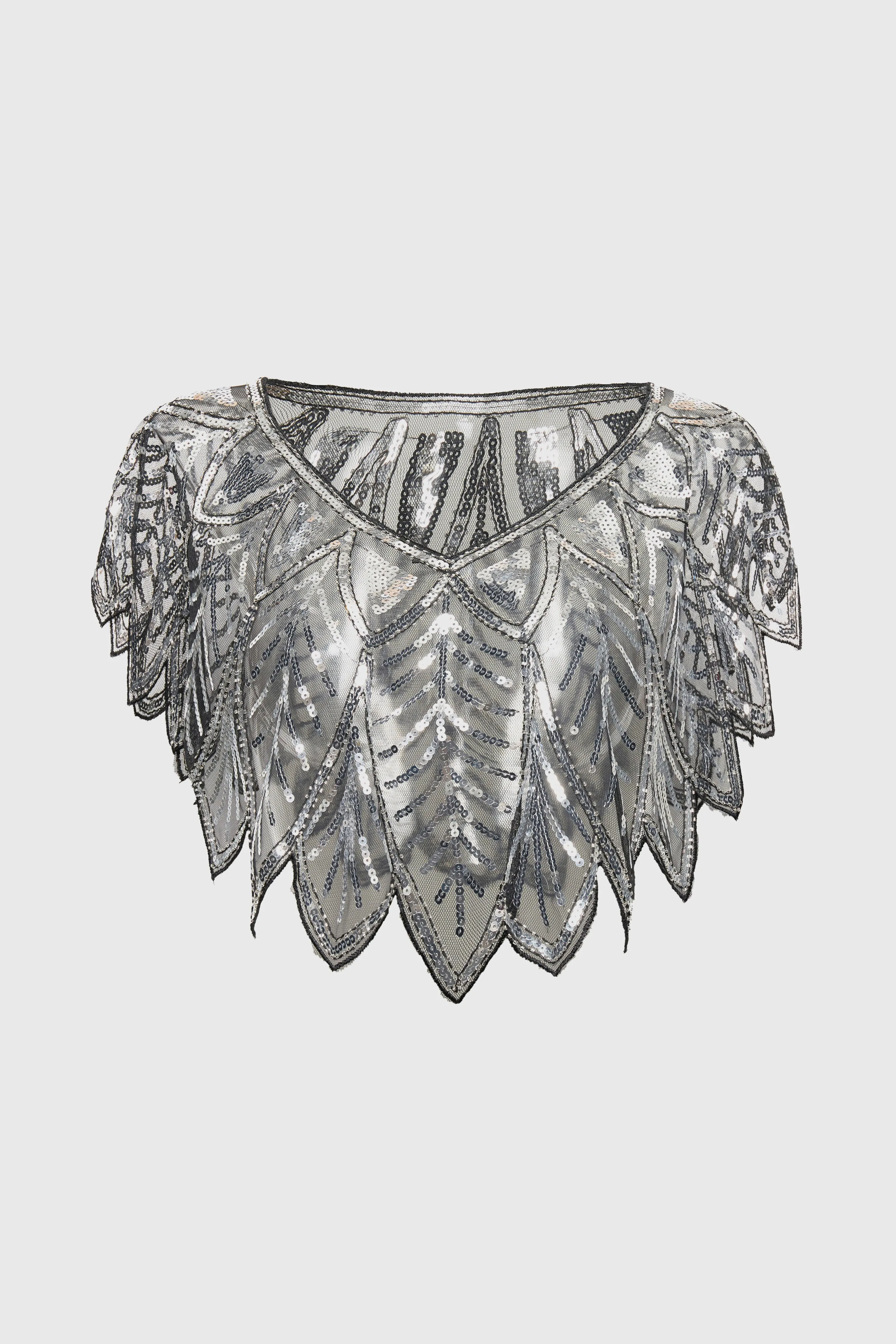 1920s Beaded Sequin Leaf Shawl sold by BABEYOND