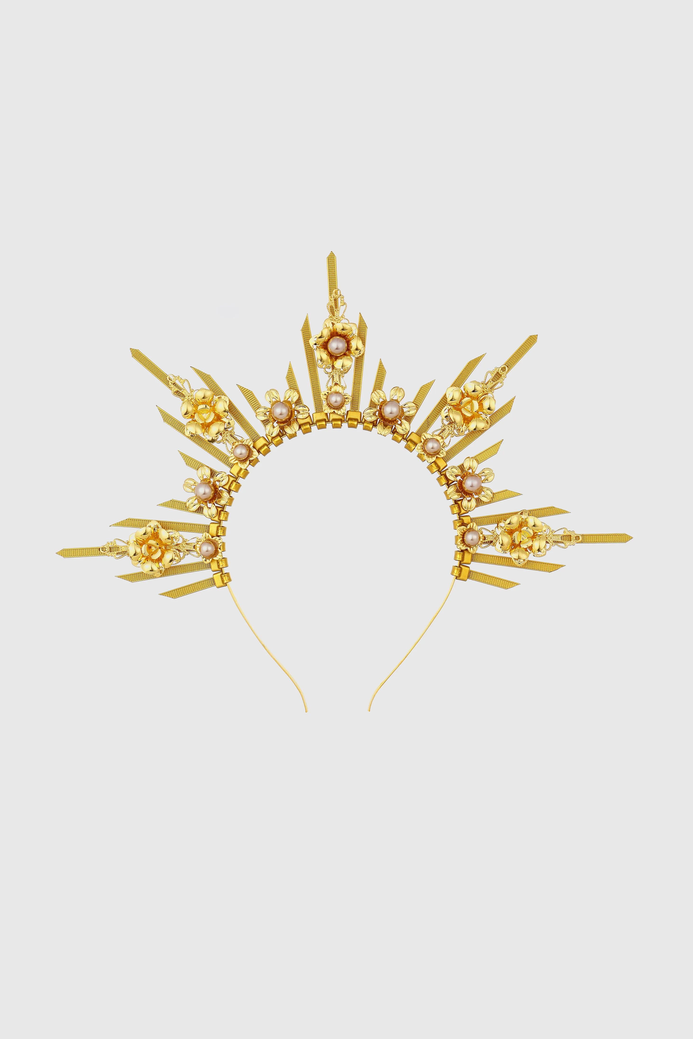 Floral Spiked Zip Tie Halo Headband sold by BABEYOND