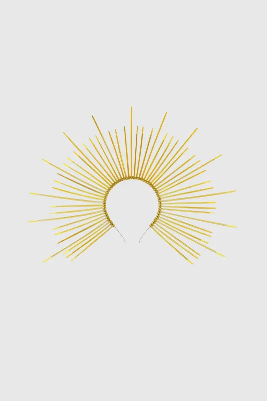 Zip Tie Spiked Sunburst Mary Halo Crown sold by BABEYOND