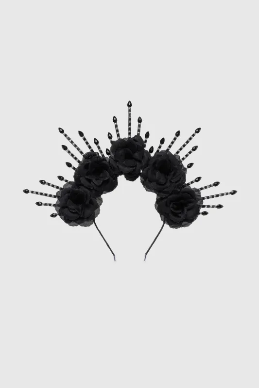 Charming Roses Flower Spiked Halo Headband sold by BABEYOND