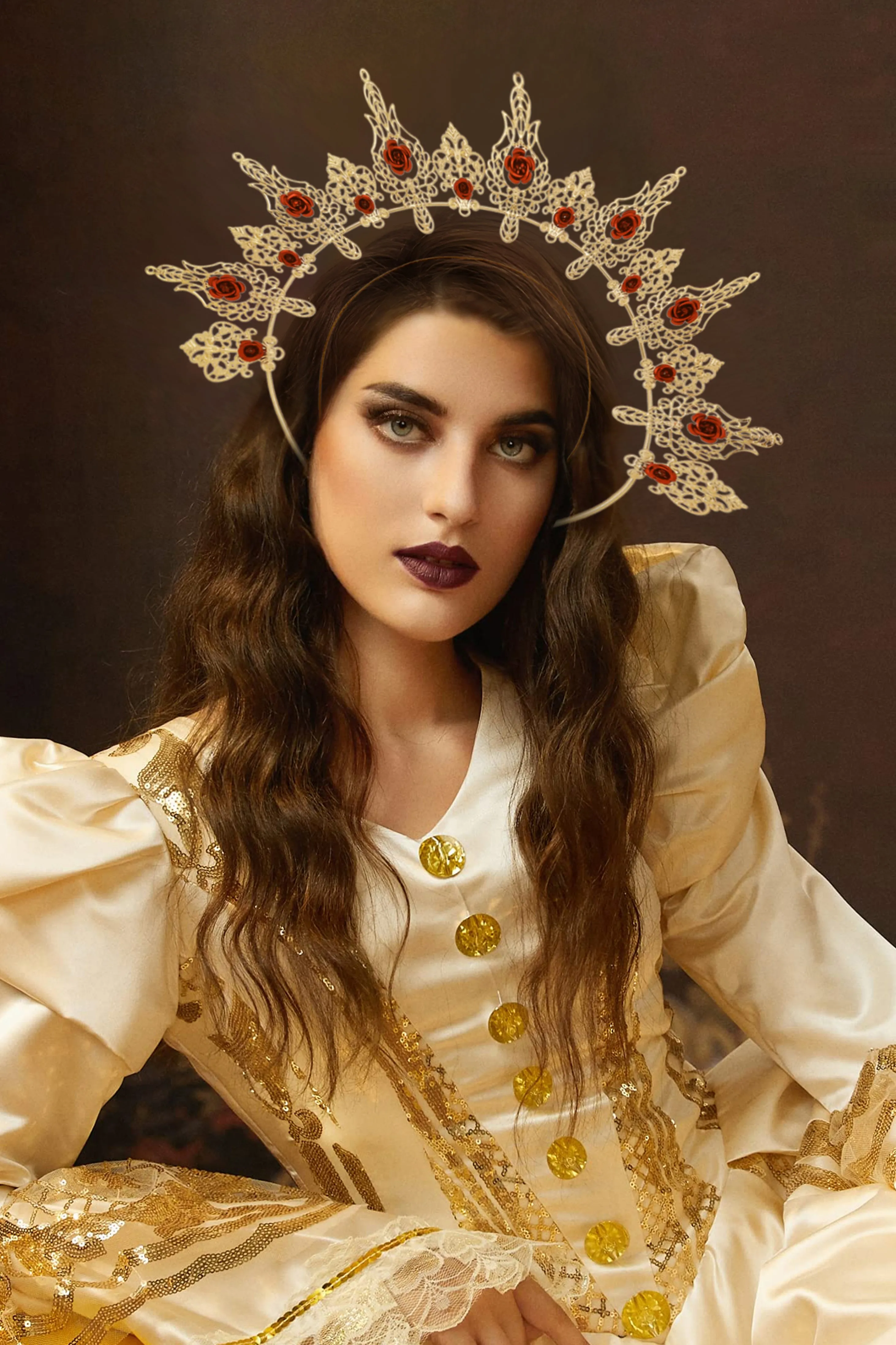 Brilliant Rose Hollow Mary Halo Headband sold by BABEYOND product image thumbnail 2