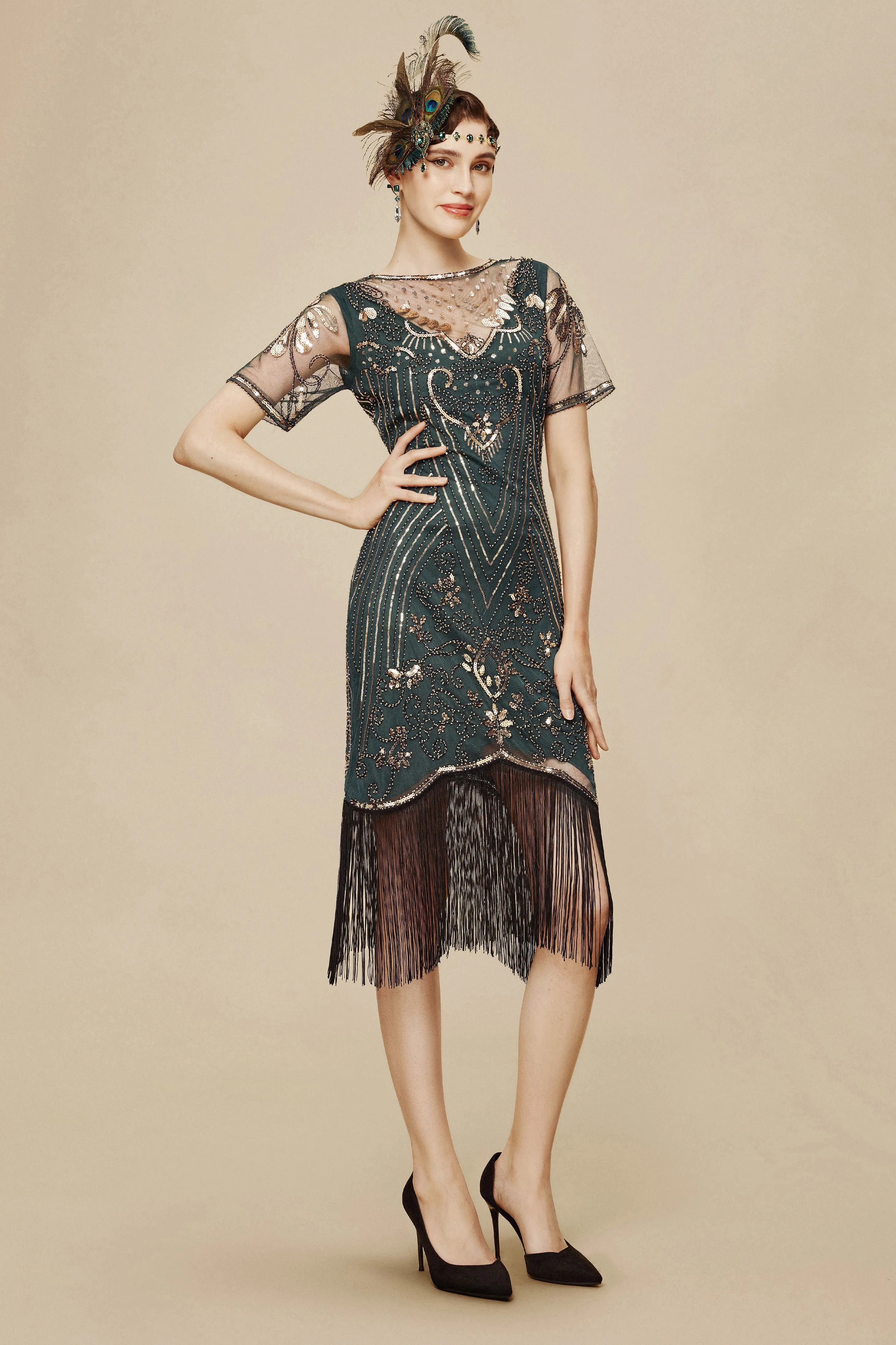 Vintage Glorious Paisley Fringe Flapper Dress sold by BABEYOND product image thumbnail 3