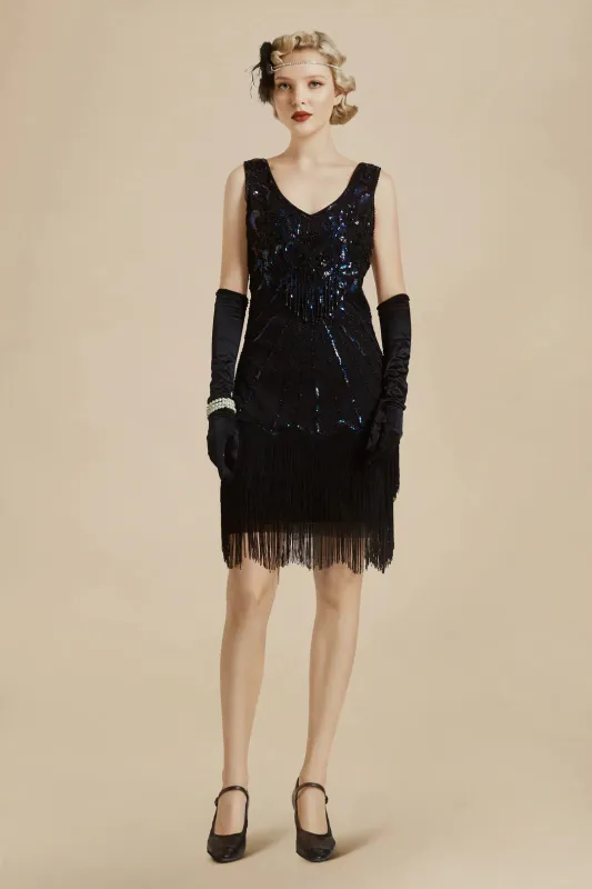Roaring 20s Paisley Great Gatsby Dress sold by BABEYOND