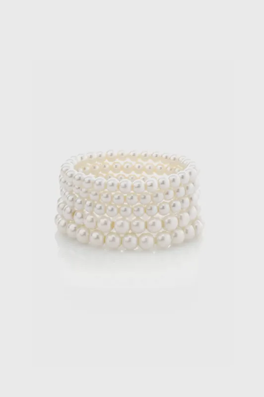 Adjustable Five Strand Pearl Bracelet sold by BABEYOND