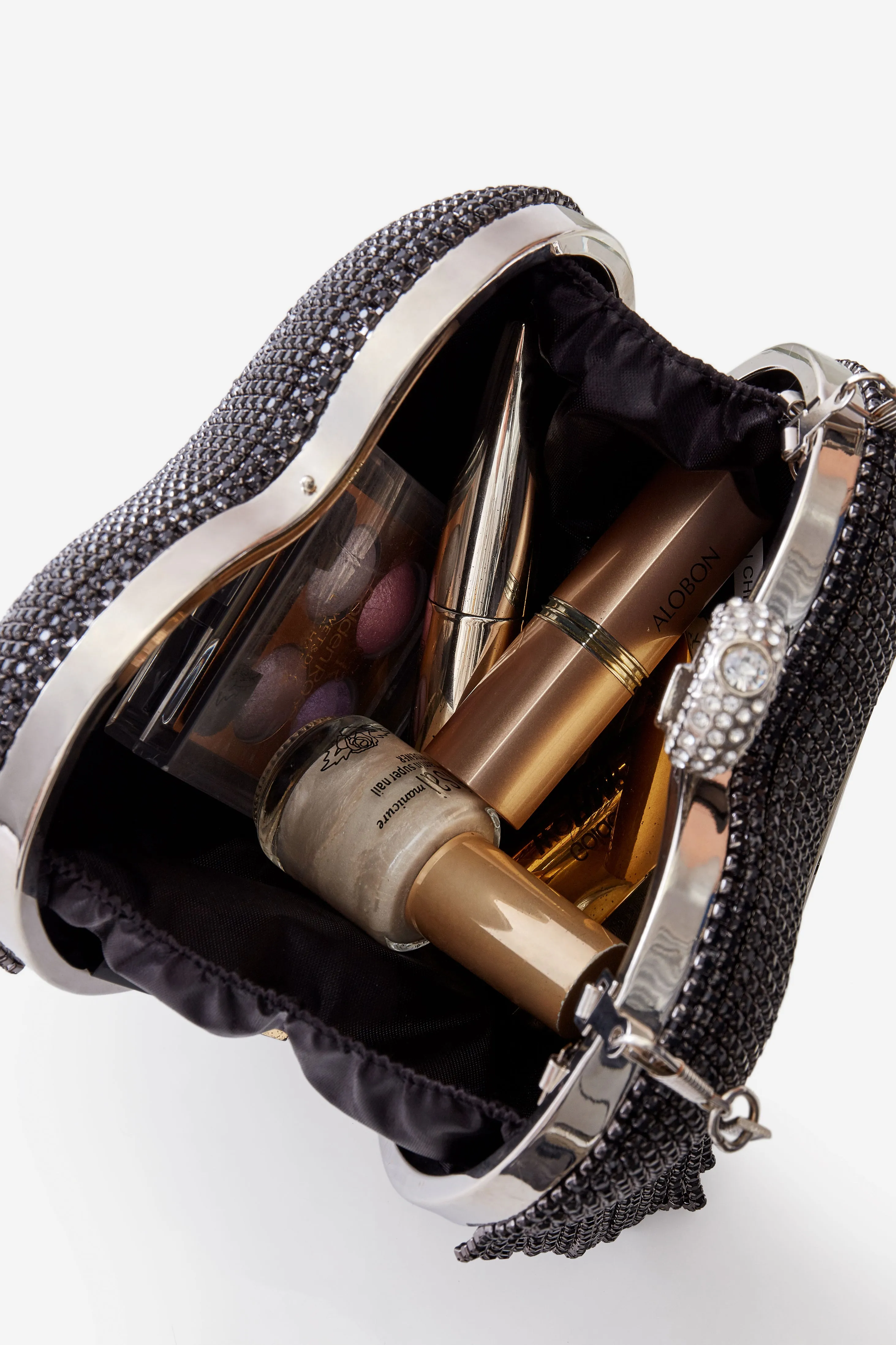 1920s Heart Shape Rhinestone Tassel Clutch sold by BABEYOND product image thumbnail 3