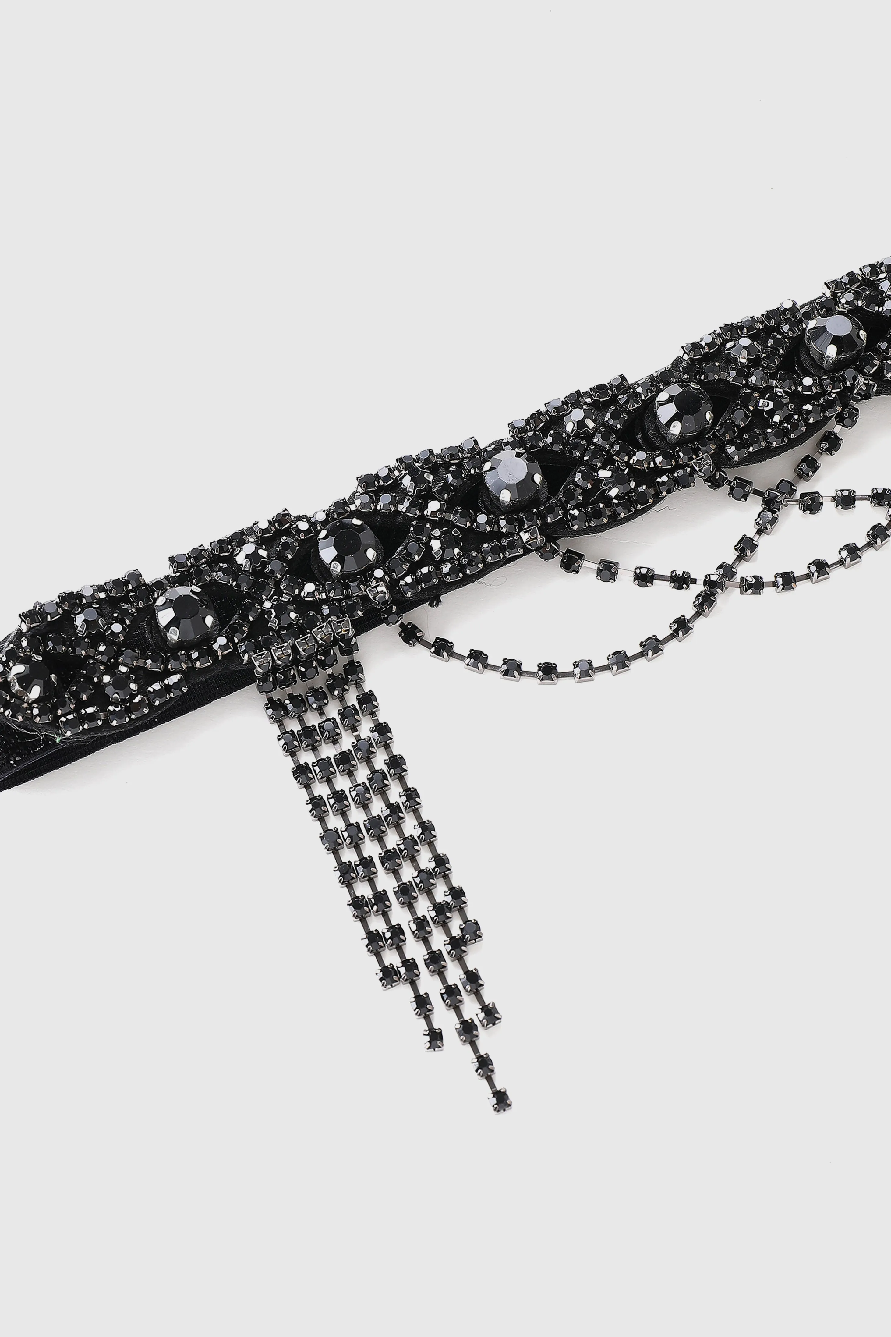 1920s Embellished Rhinestone Dangle Chain Headband sold by BABEYOND product image thumbnail 4