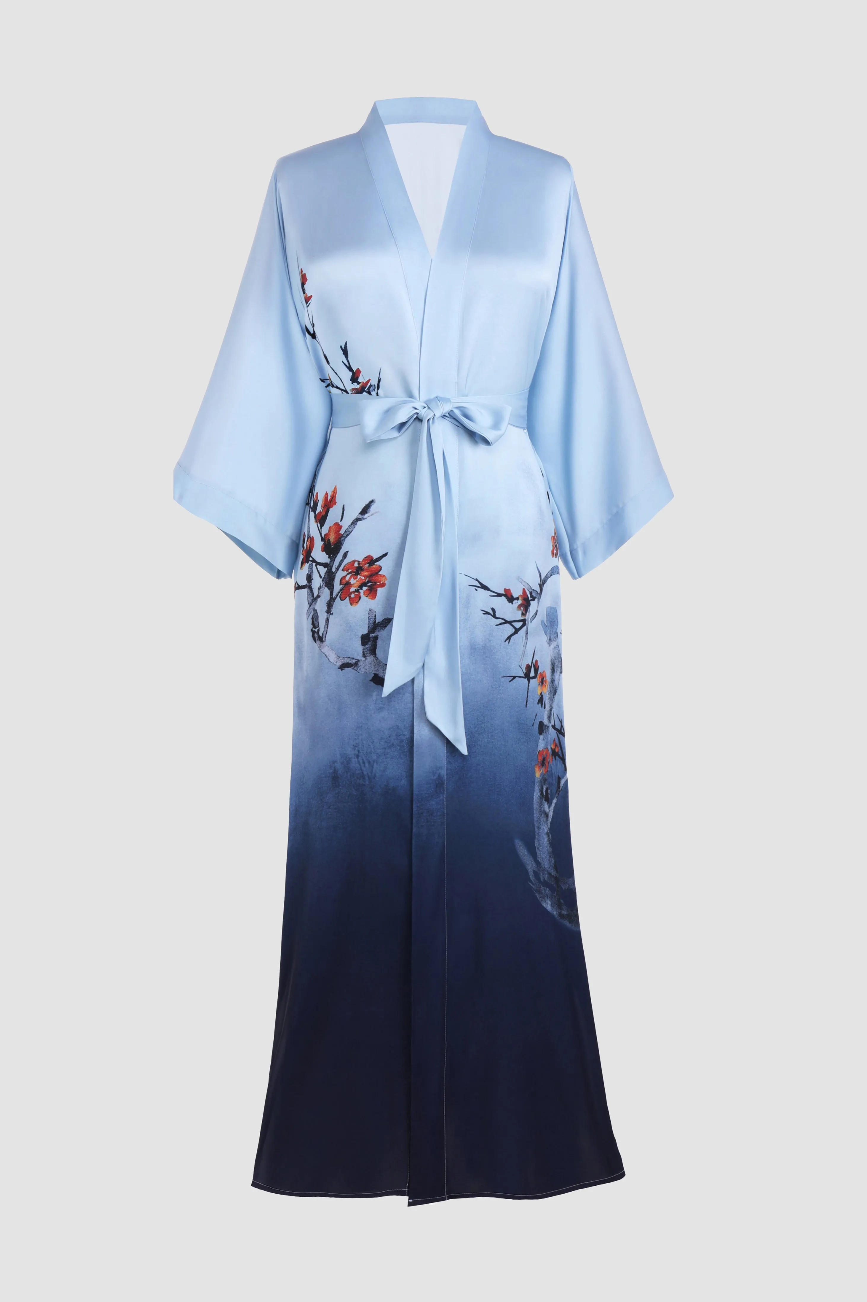 Gradient Watercolor Floral Kimono Robe sold by BABEYOND