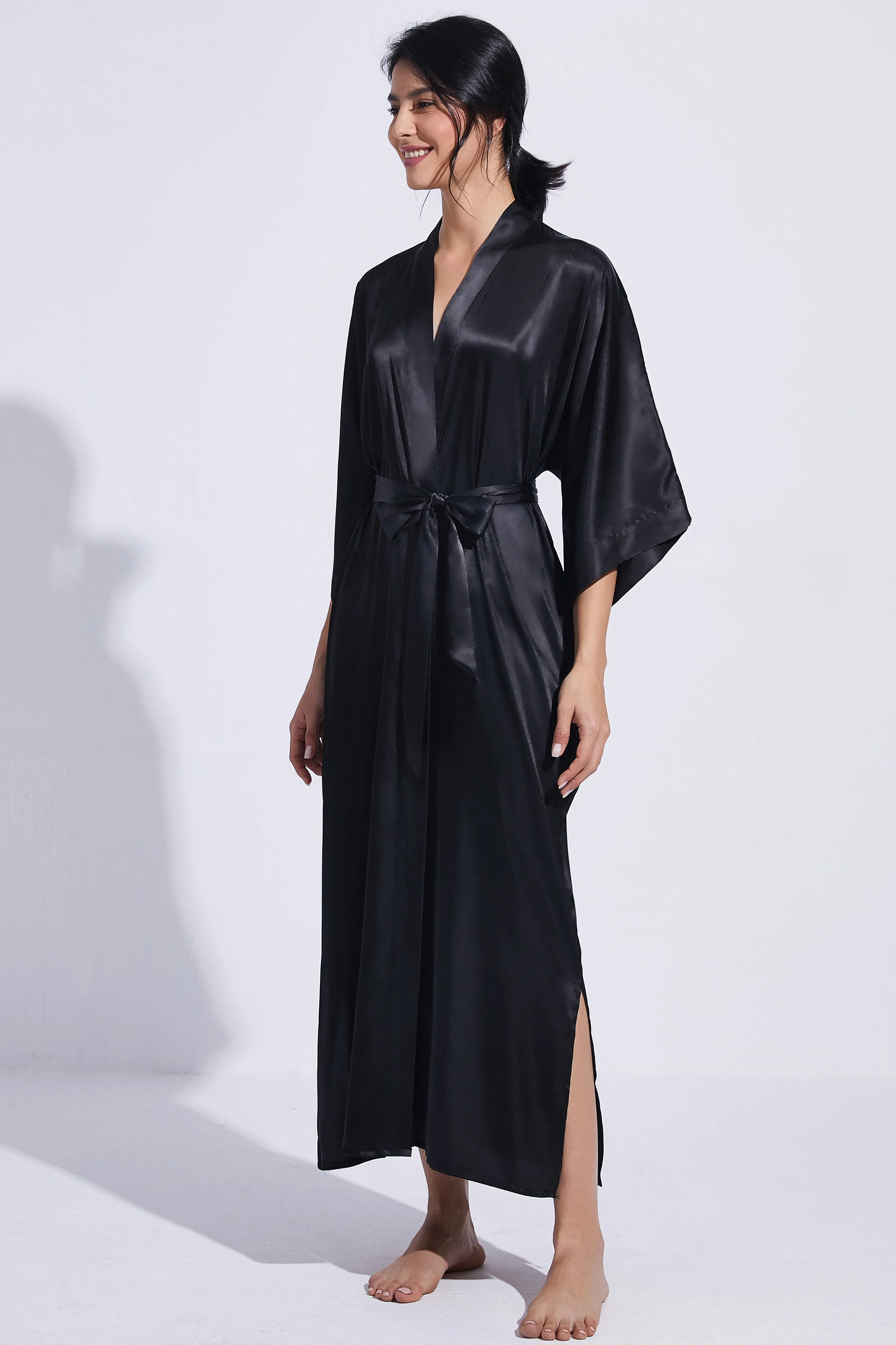 Glamour Satin Lounge Robe sold by BABEYOND product image thumbnail 3