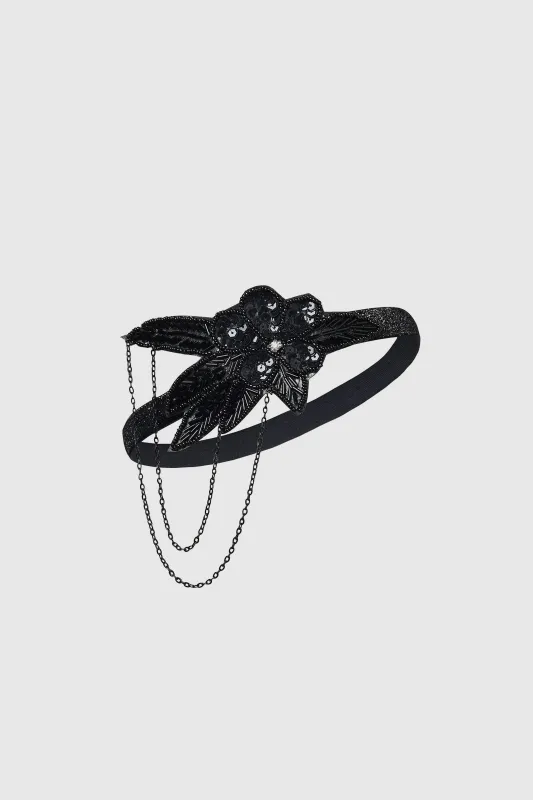 Flower Glitter Chain Dangle Headband sold by BABEYOND