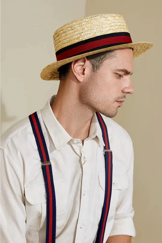 1920s Mens Gatsby Straw Hat Set sold by BABEYOND product image thumbnail 2