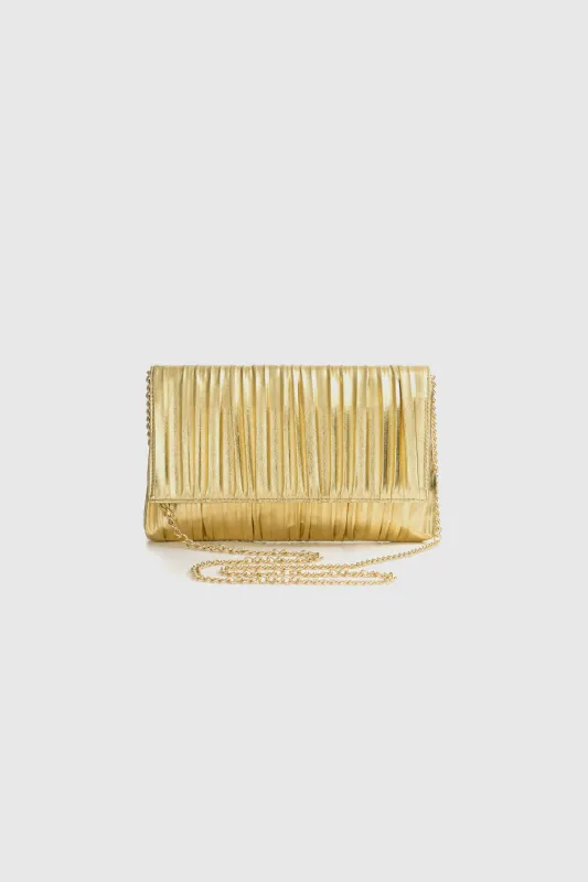 Metallic Pleated Formal Party Clutch Purse sold by BABEYOND