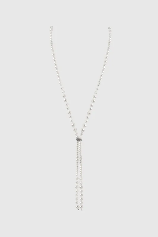 Classic Y-Shaped Pearl Tassel Necklace made by BABEYOND