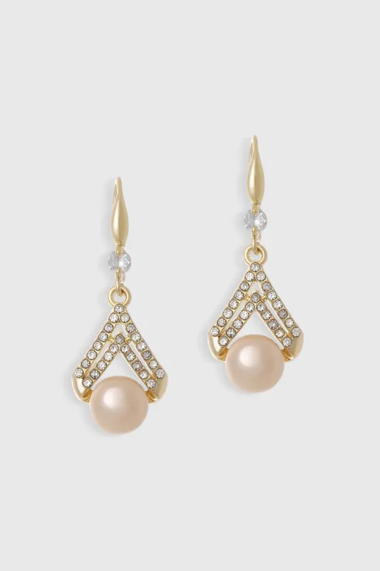 Sparkling Art Deco V-Shaped Earrings sold by BABEYOND