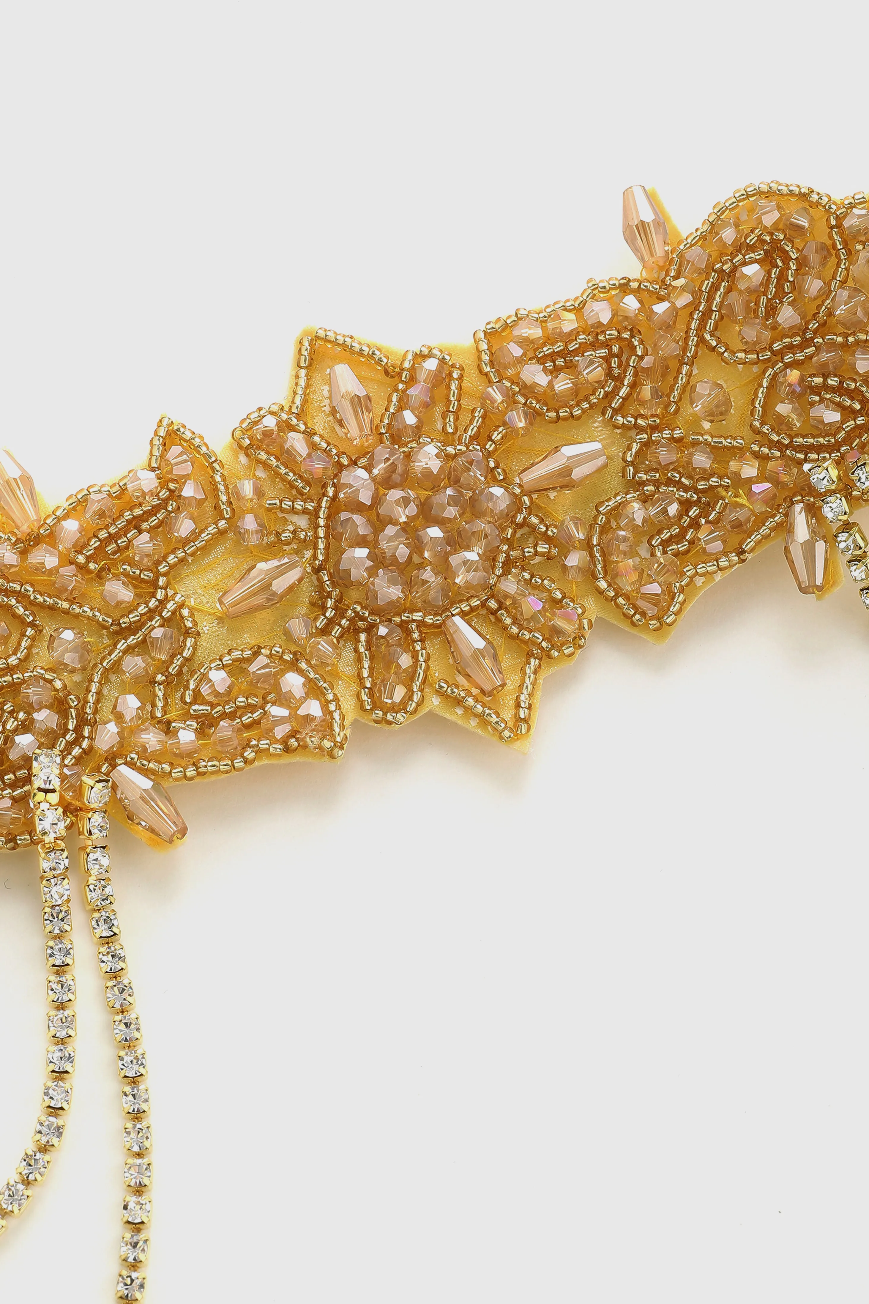 Beaded Rhinestone Dangle Chain Headband sold by BABEYOND product image thumbnail 5