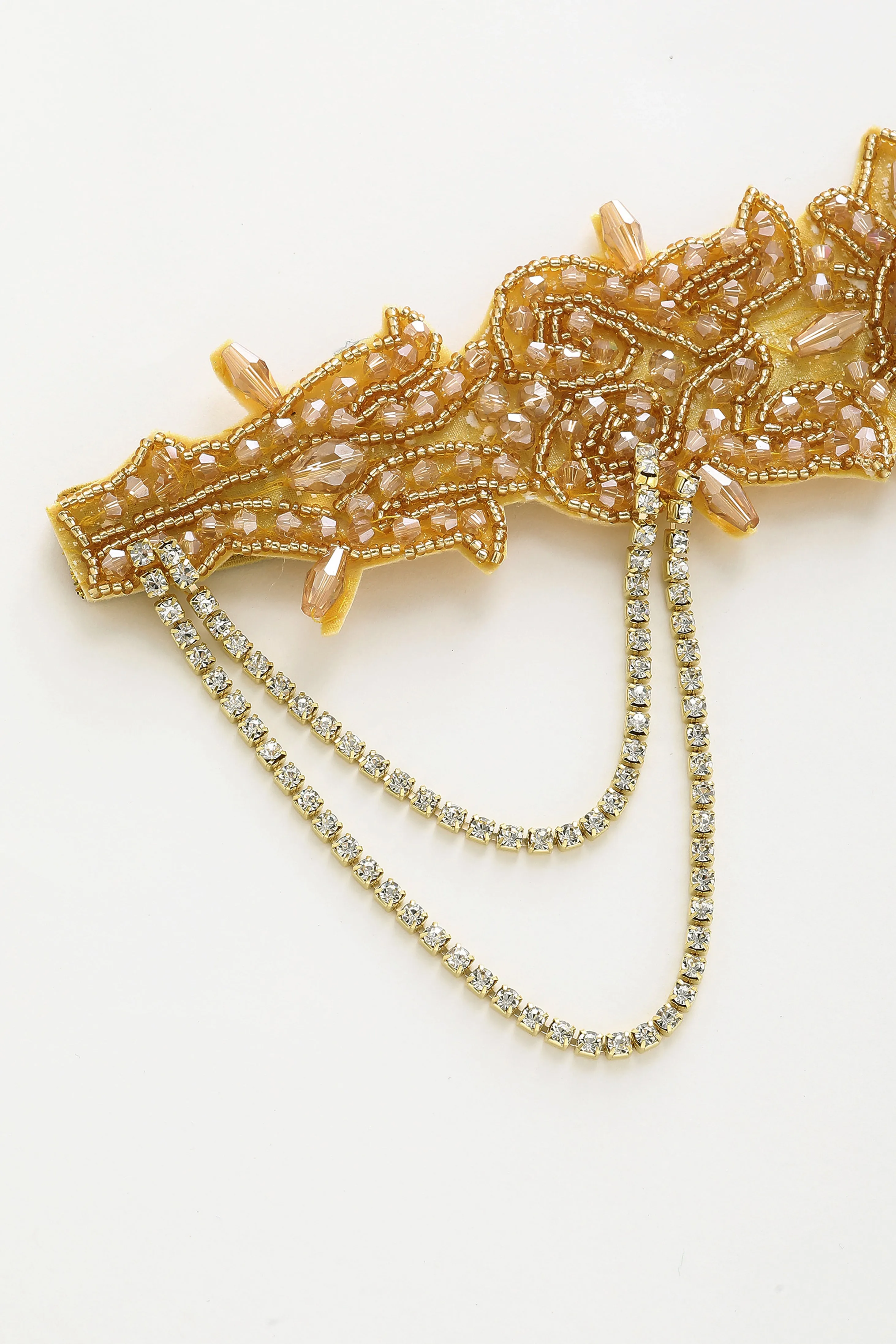 Beaded Rhinestone Dangle Chain Headband sold by BABEYOND product image thumbnail 4