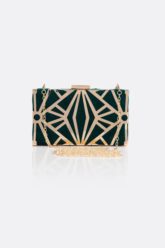 Art Deco Geometric Green Clutch Purse sold by BABEYOND