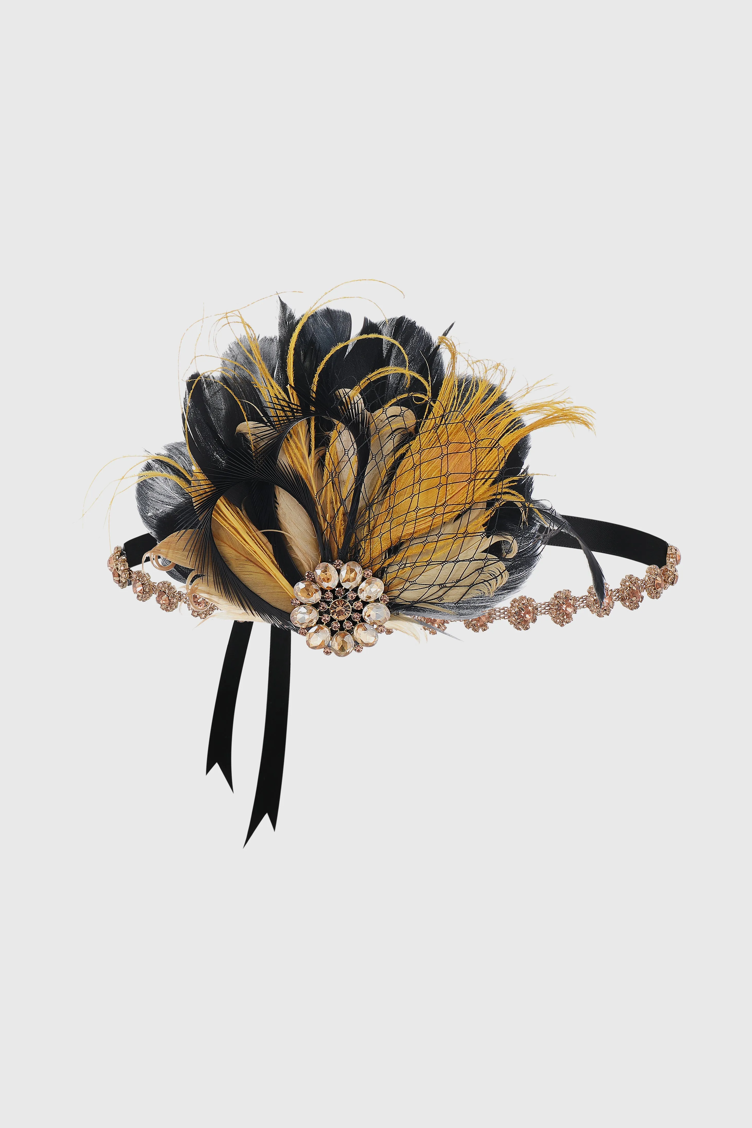 Peacock Feather Crystal Accent Headband sold by BABEYOND