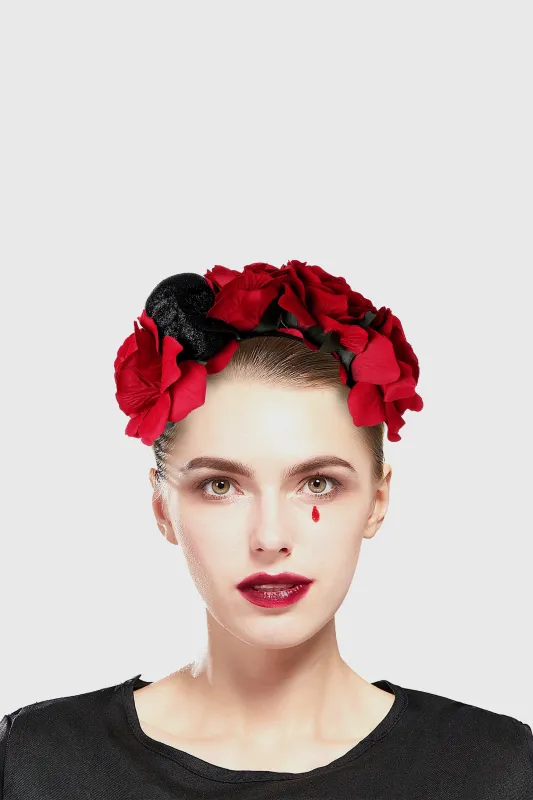 Roses Flower Skull Halo Crown sold by BABEYOND