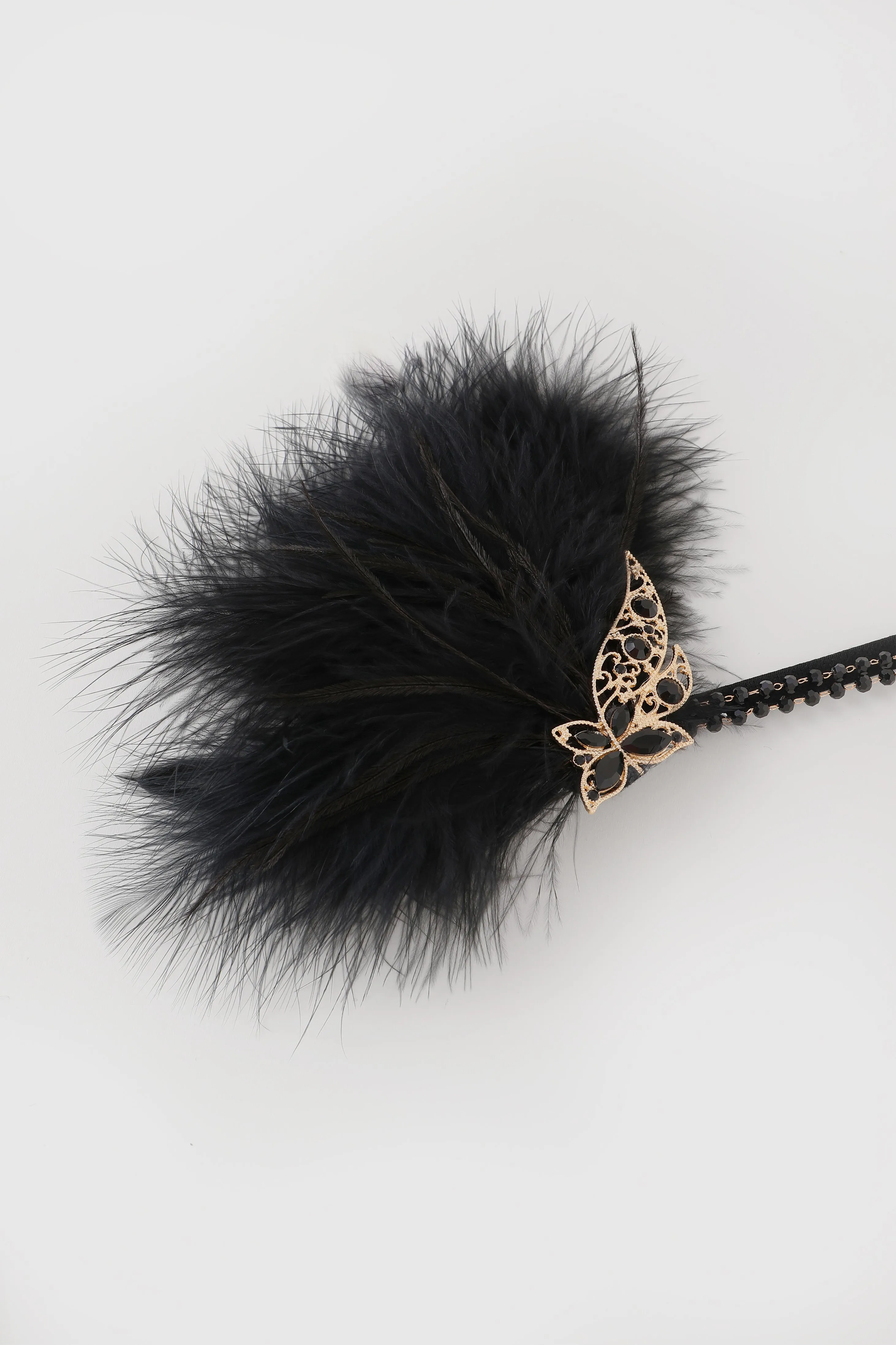 Gatsby Leaf Feather Beaded Headband sold by BABEYOND product image thumbnail 2