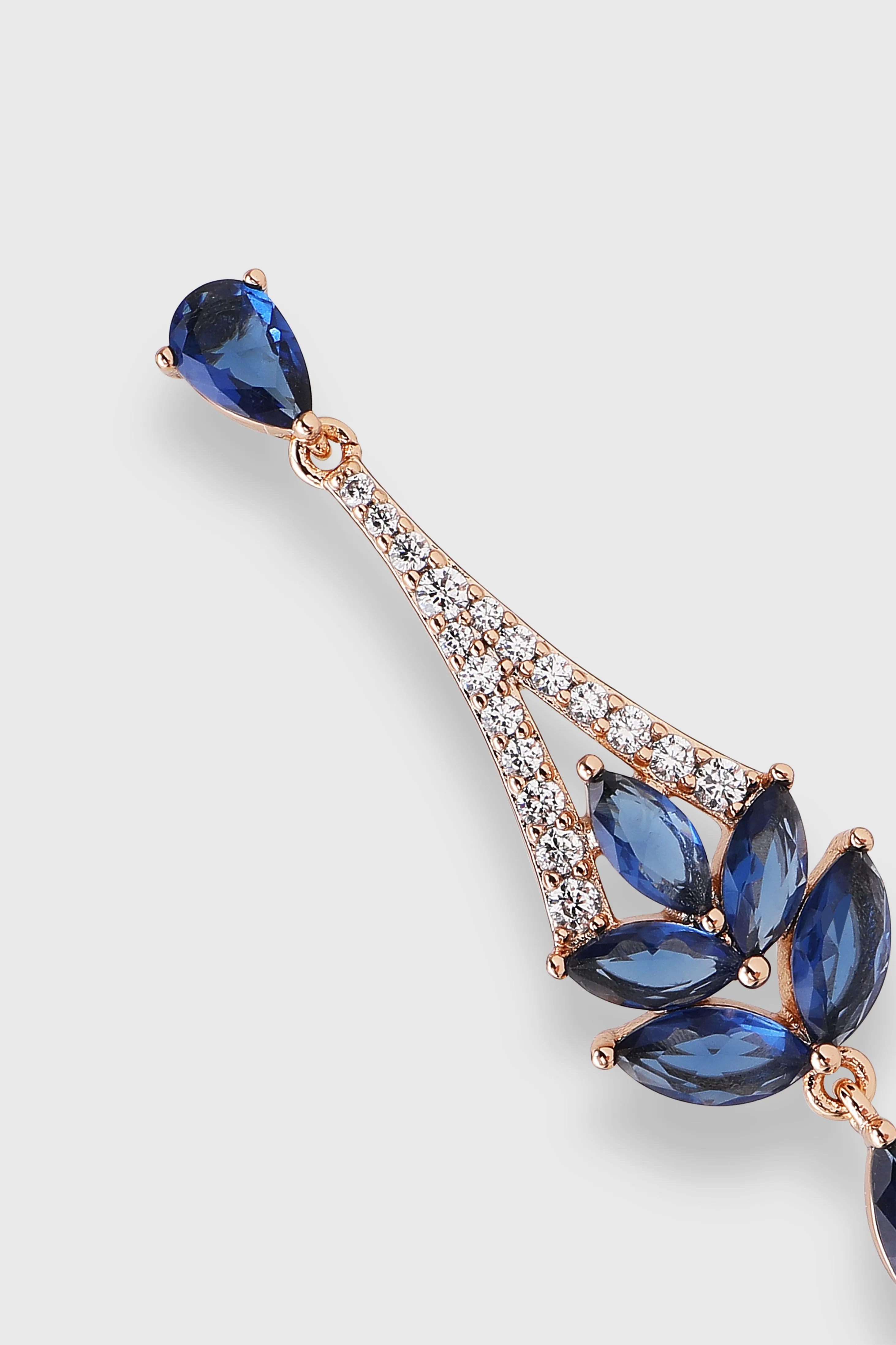 Sapphire Bloom Crystal Dangle Earrings sold by BABEYOND product image thumbnail 3