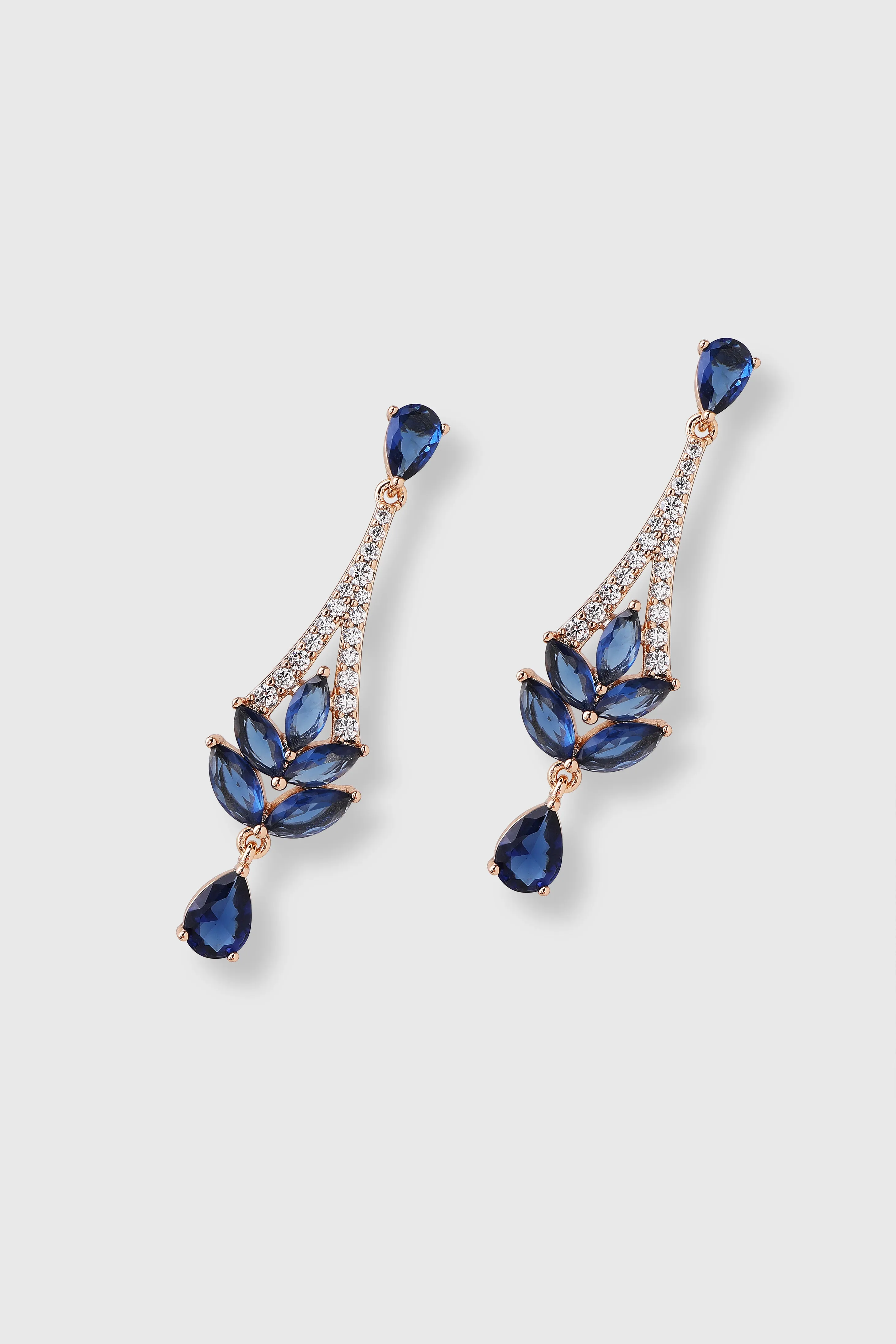 Sapphire Bloom Crystal Dangle Earrings sold by BABEYOND product image thumbnail 2
