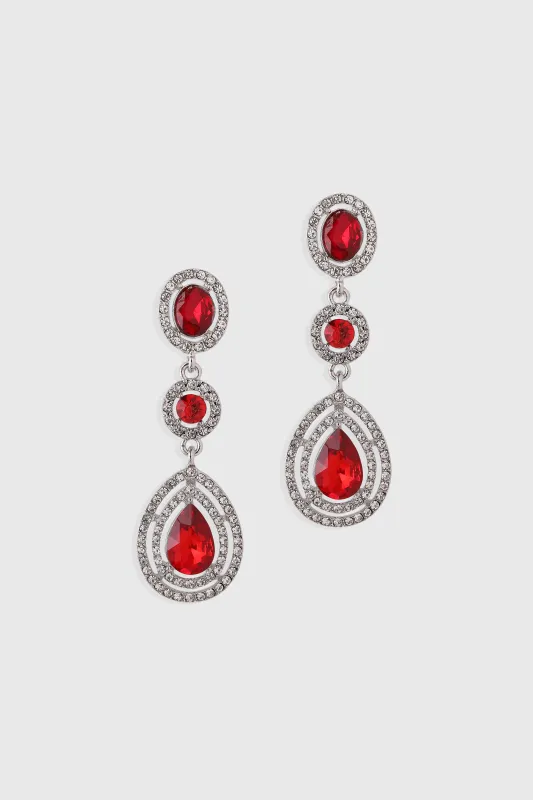 Vintage Red Teardrop Crystal Dangle Earrings sold by BABEYOND