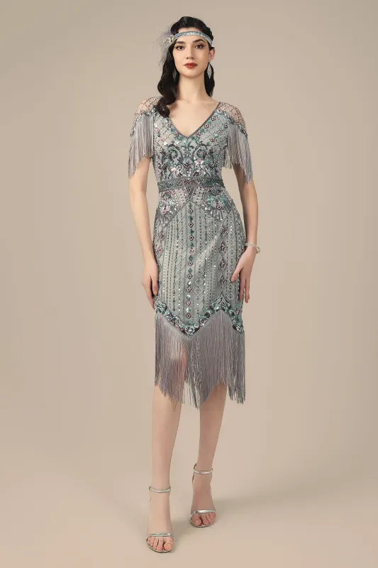 Art Deco Sparkle Fringe Flapper Dress sold by BABEYOND