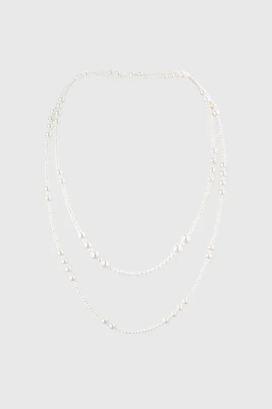 Gatsby Multi-Size Layered Pearl Necklace sold by BABEYOND