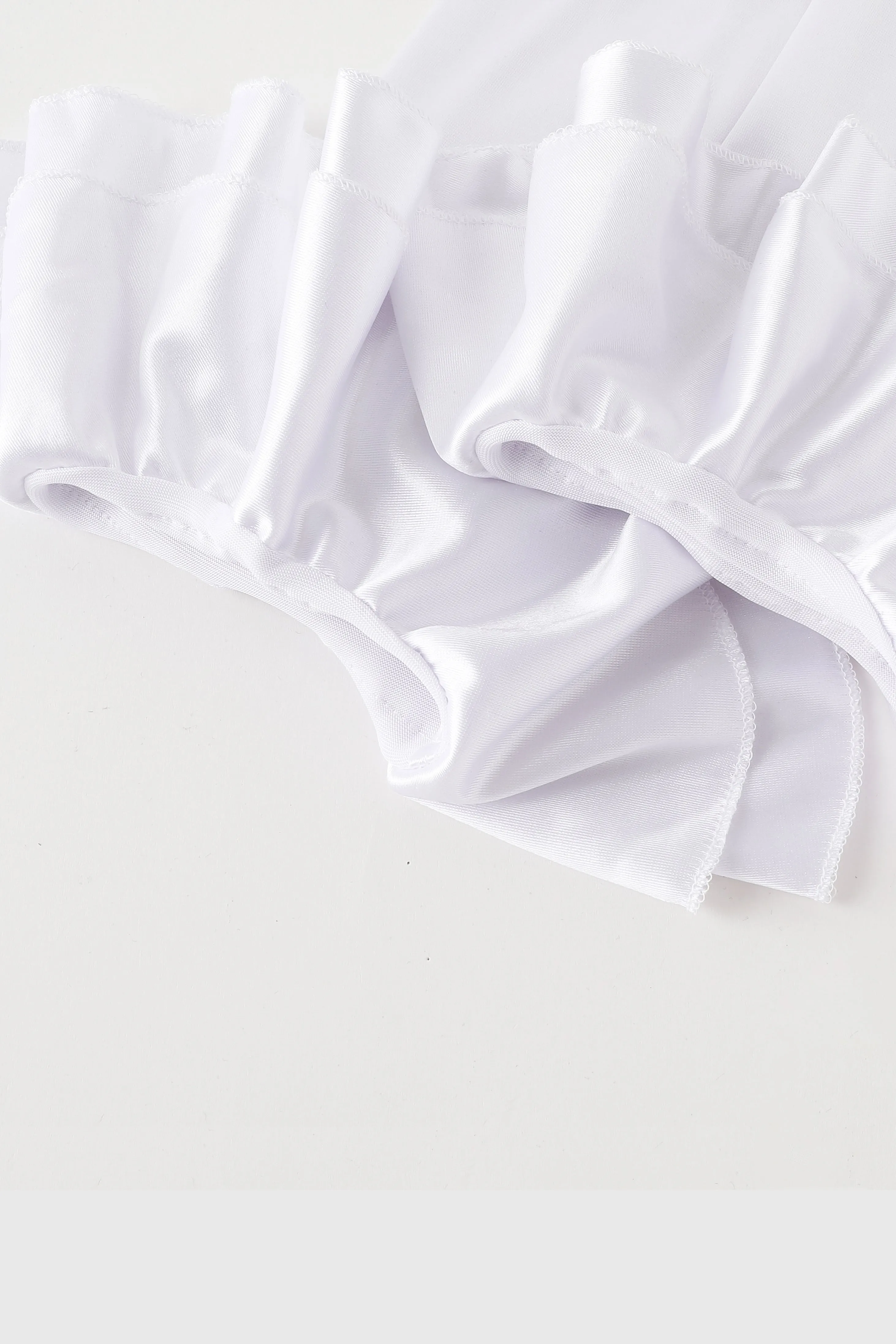 21.6" Satin Long Ruffled Cuff Gloves sold by BABEYOND product image thumbnail 3