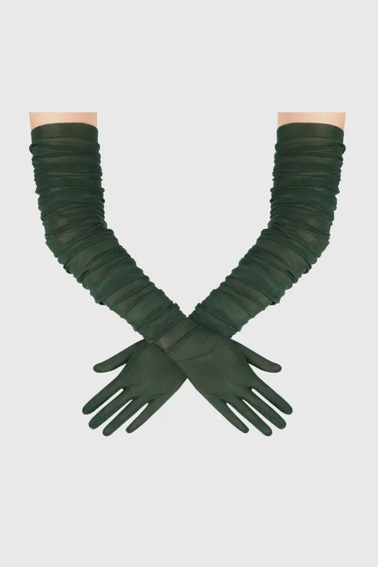 27.6" - 39.4" Mesh Tulle Stretch Long Gloves made by BABEYOND