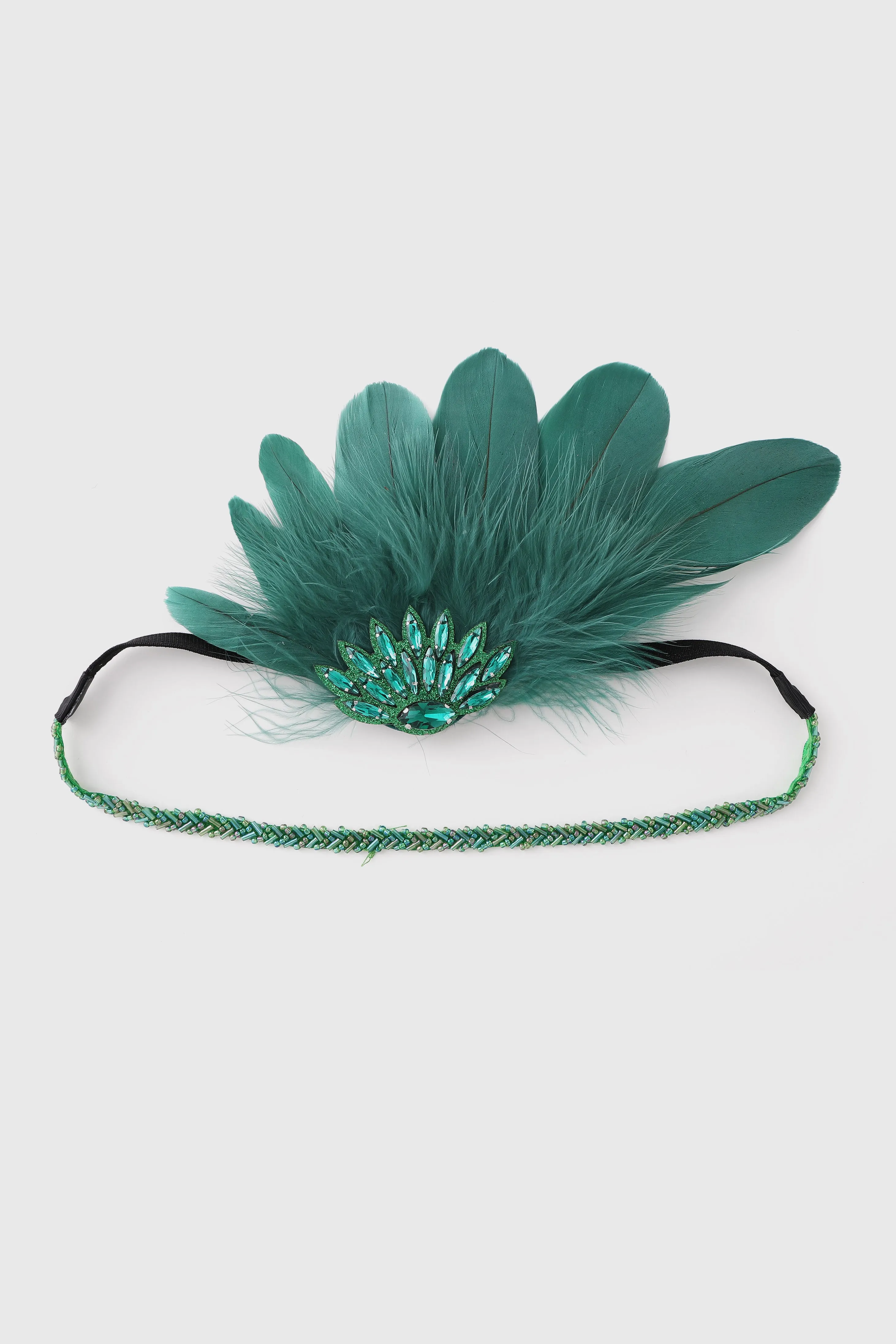 Delicate Fan-shaped Rhinestone Feather Headpiece sold by BABEYOND product image thumbnail 2