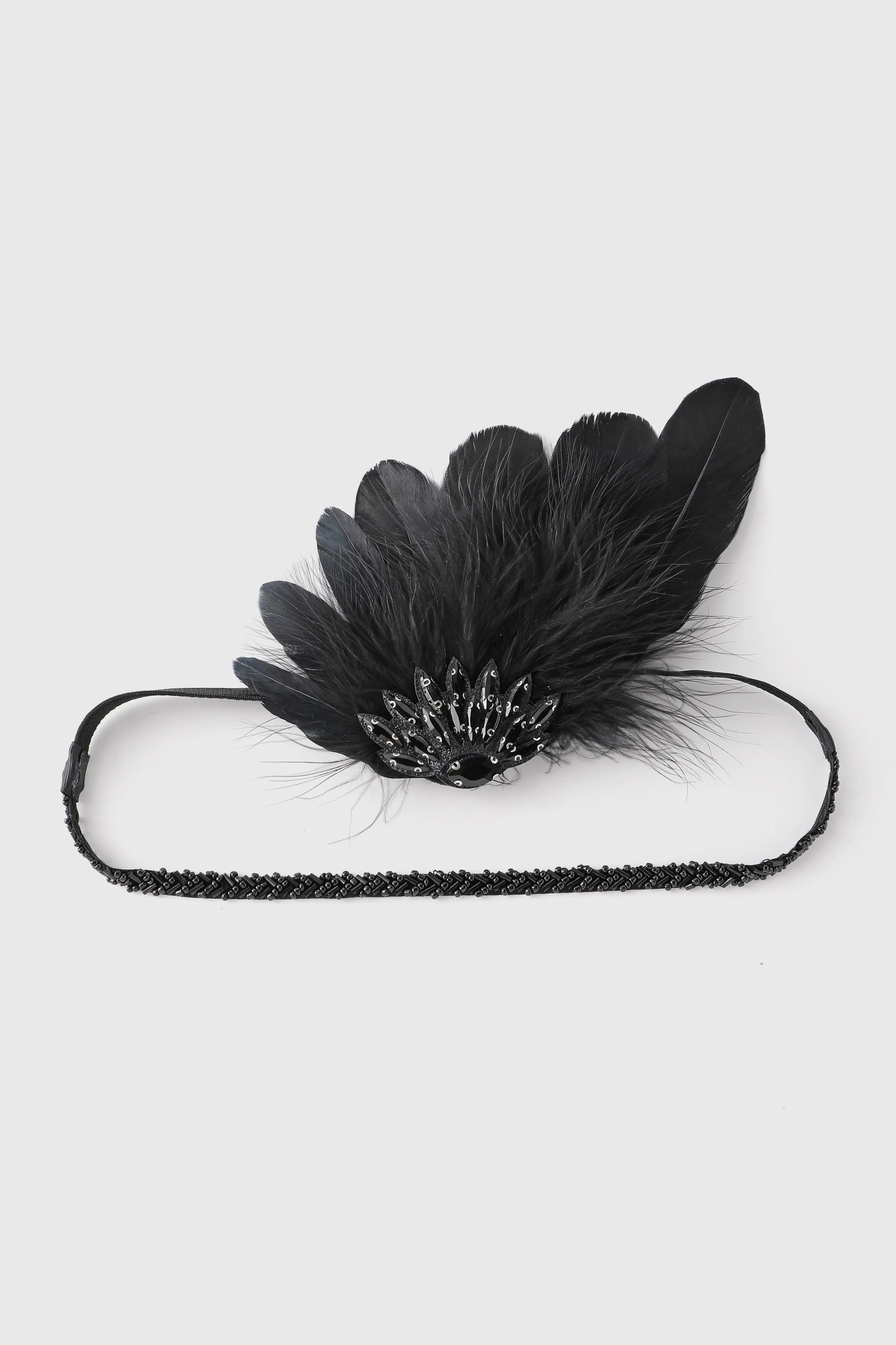 Delicate Fan-shaped Rhinestone Feather Headpiece sold by BABEYOND product image thumbnail 5