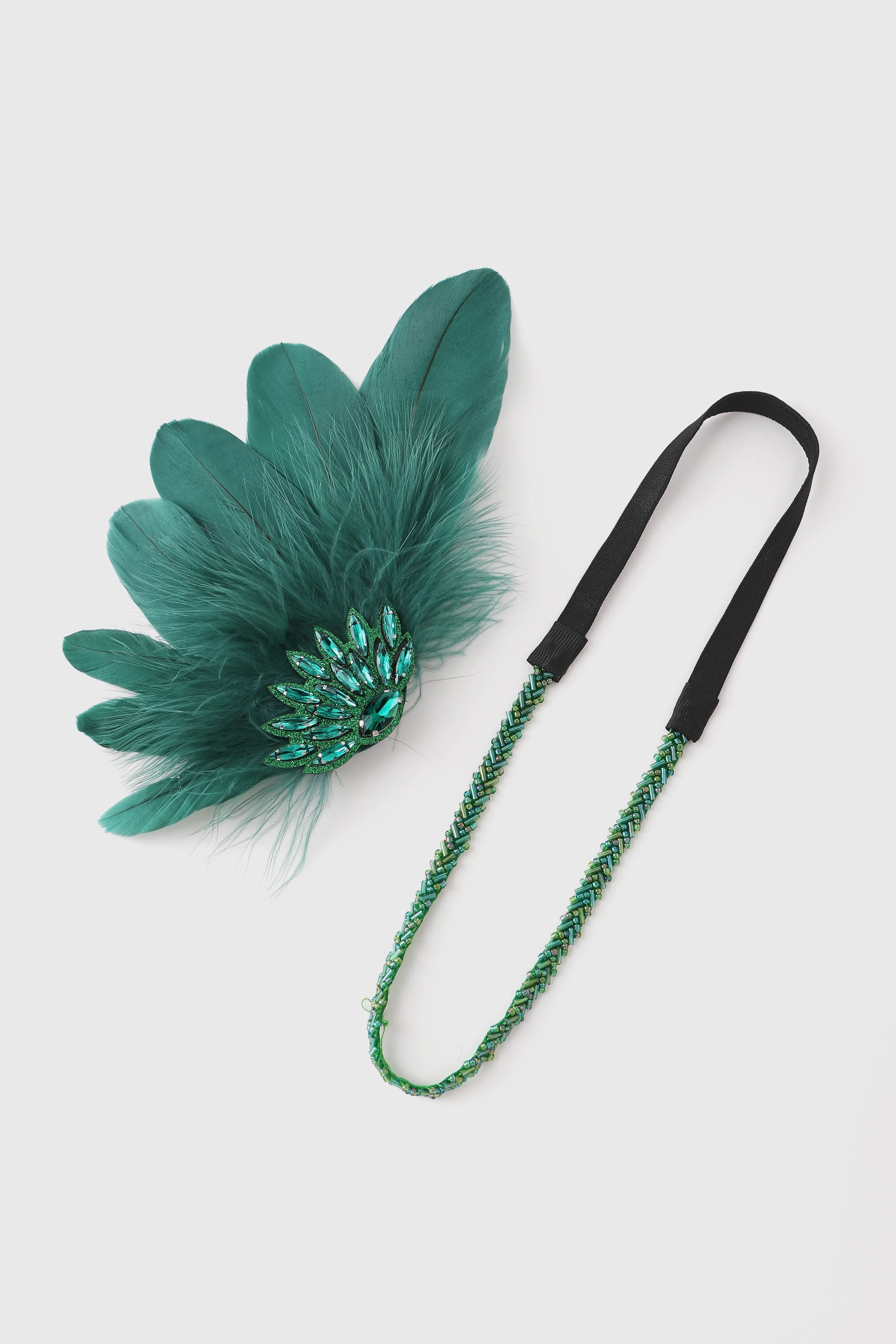 Delicate Fan-shaped Rhinestone Feather Headpiece sold by BABEYOND product image thumbnail 3