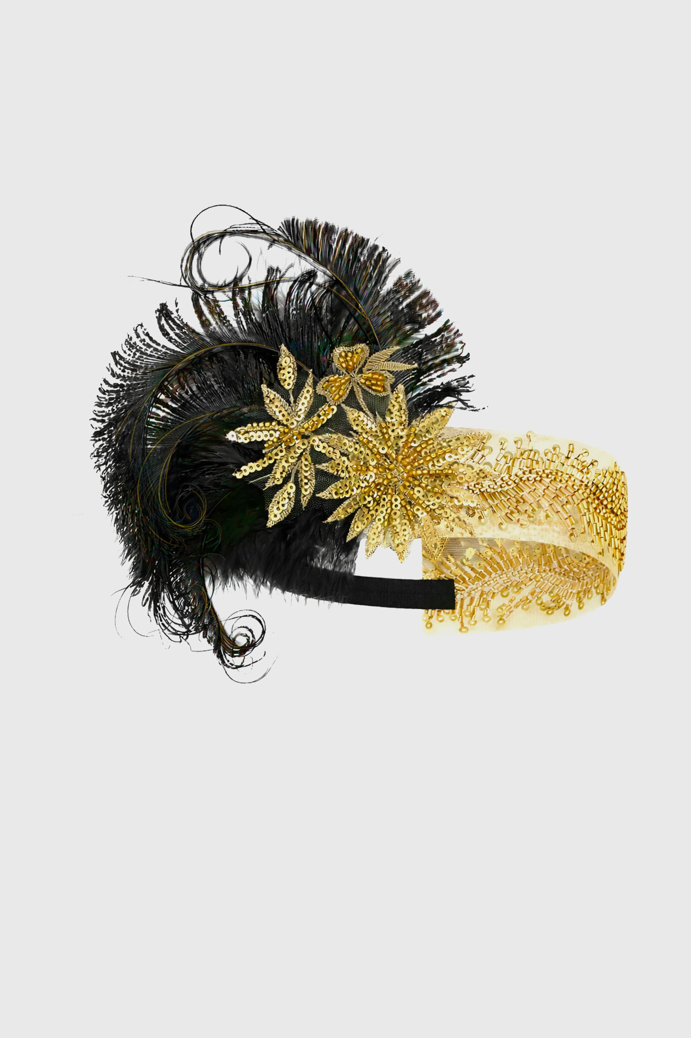 Vintage Beaded Floral Feather Headband sold by BABEYOND product image thumbnail 5
