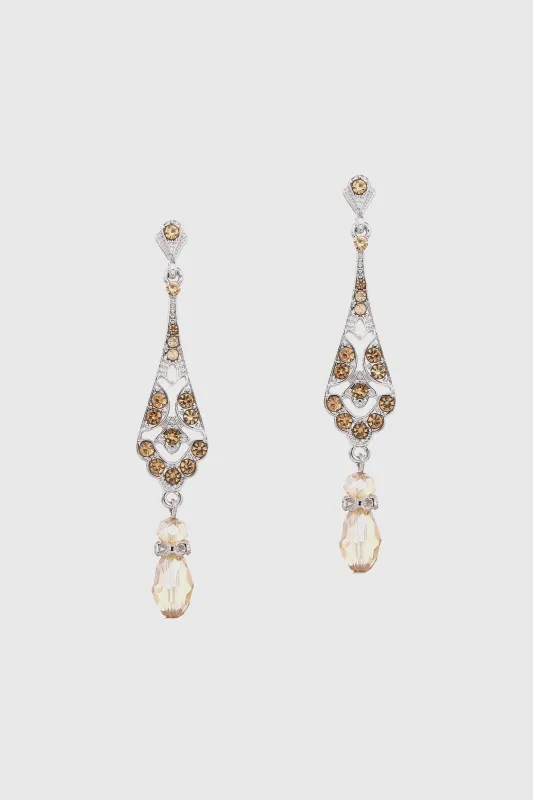 Vintage Beaded Crystal Teardrop Earrings made by BABEYOND