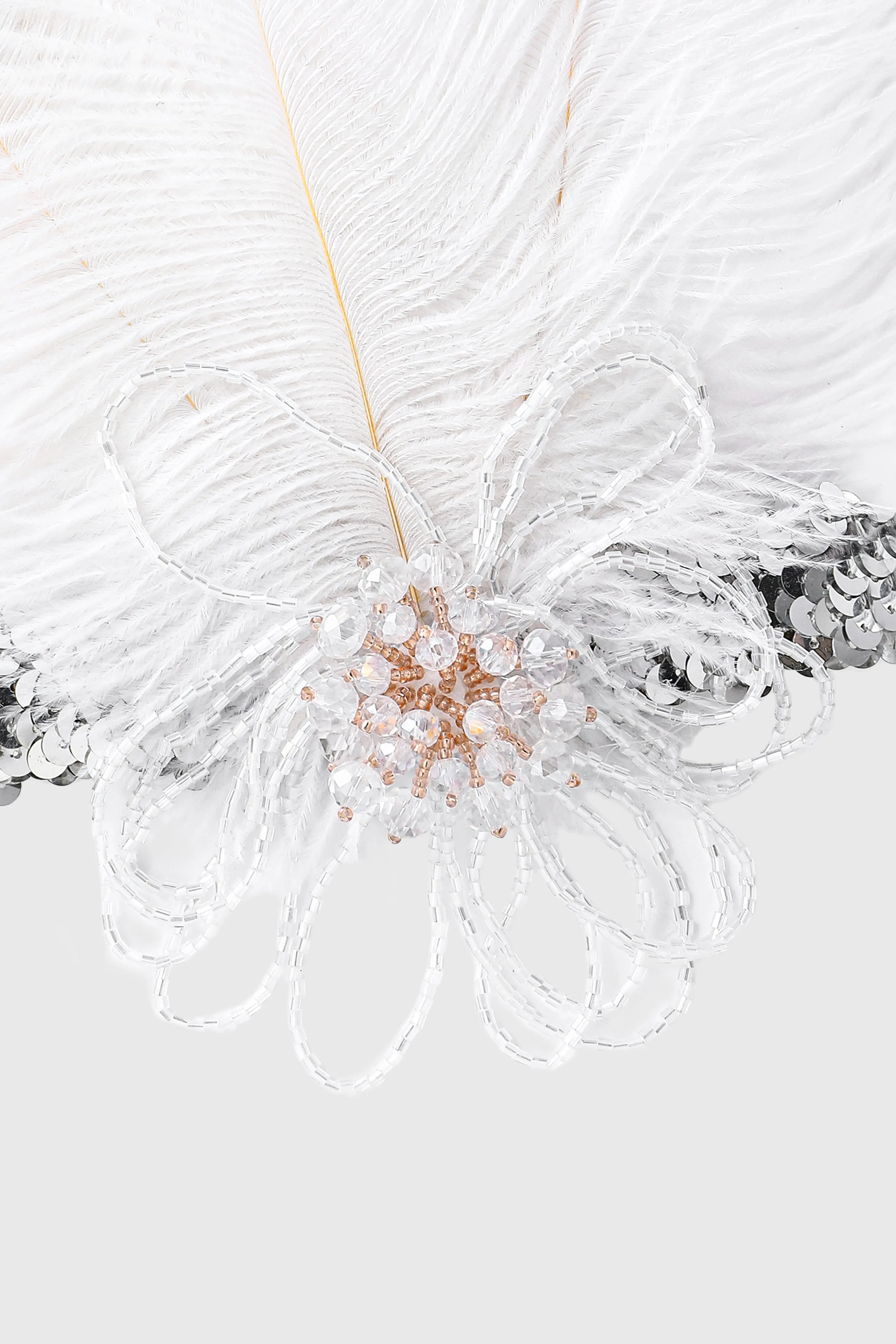 Glamorous Beaded Floral Feather Headband sold by BABEYOND product image thumbnail 4