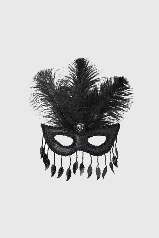 Stunning Feather Leaf Tassel Masquerade Mask made by BABEYOND
