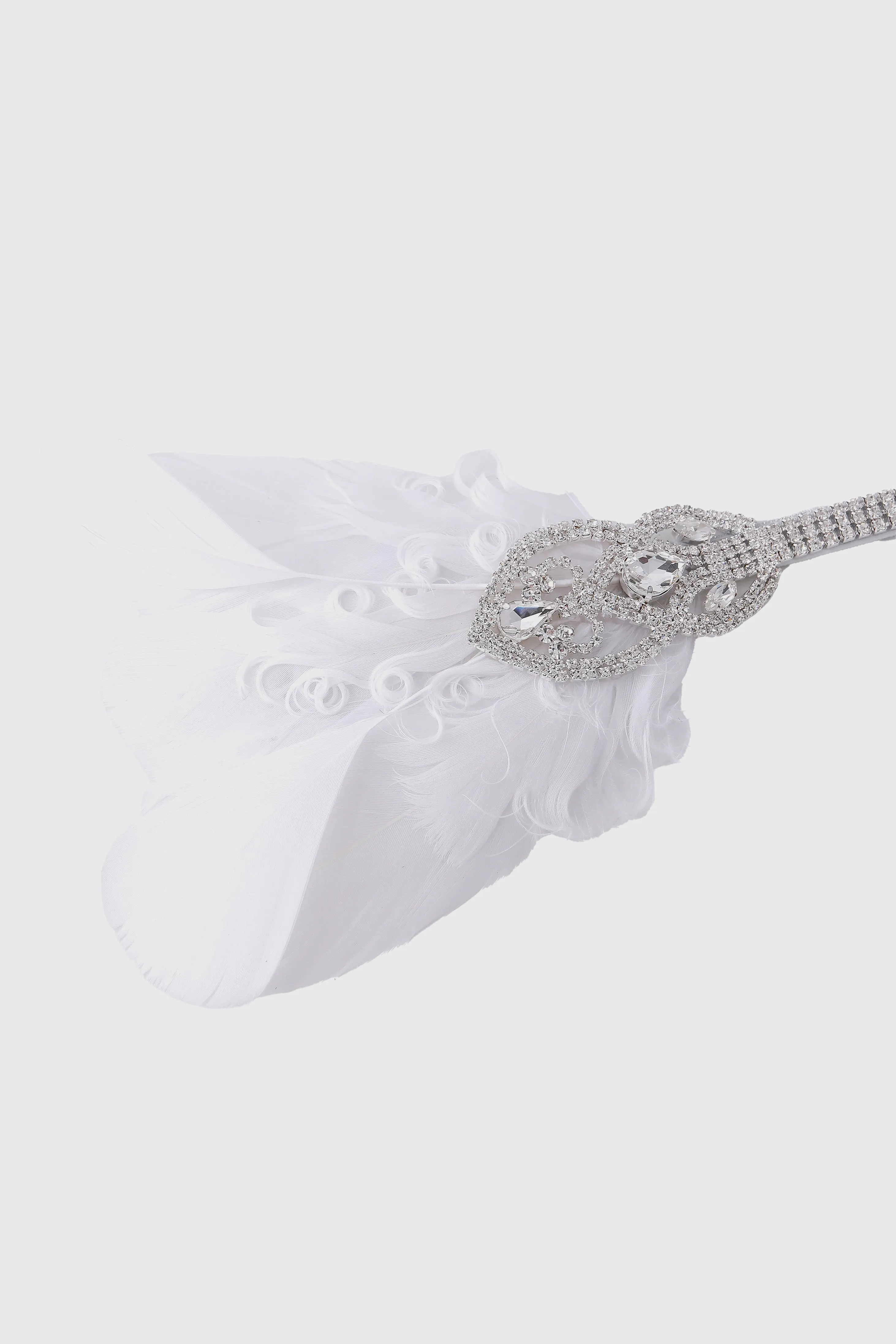 Art Deco Curled Feather Filigree Crystal Headband sold by BABEYOND product image thumbnail 4