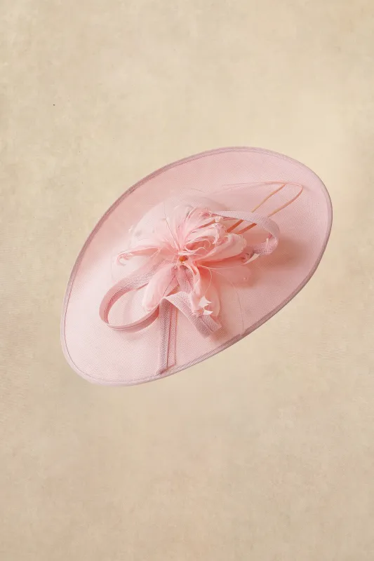 Elegant Ribbon Loop Floral Disc Ascot Fascinator made by BABEYOND